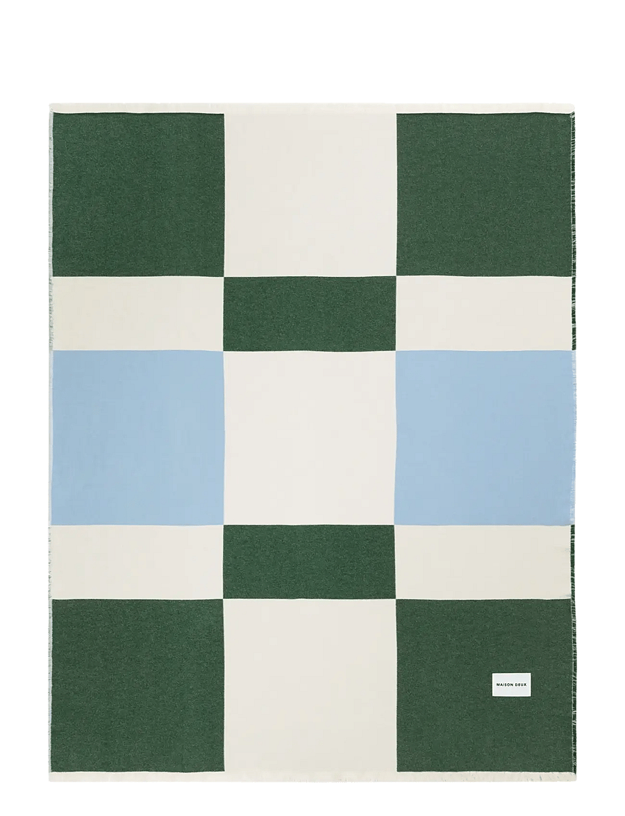 Maison Deux - Check Bold Blanket Forest Blue - forest blue - 1