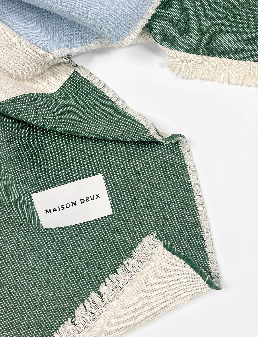 Maison Deux - Check Bold Blanket Forest Blue - forest blue - 2
