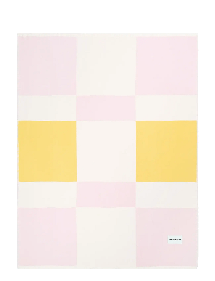 Maison Deux - Check Bold Blanket Pink Sun - pink sun - 1