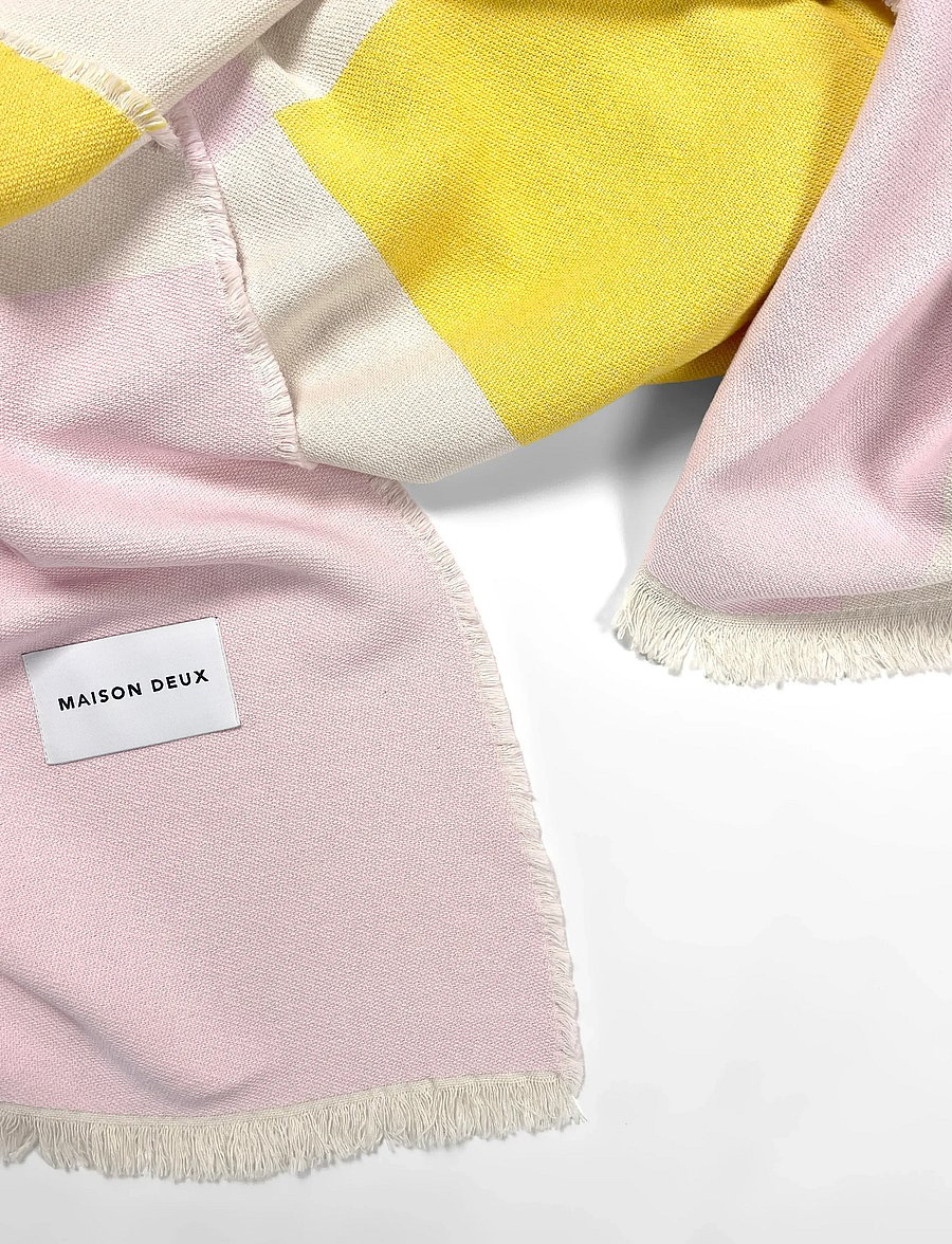 Maison Deux - Check Bold Blanket Pink Sun - pink sun - 2