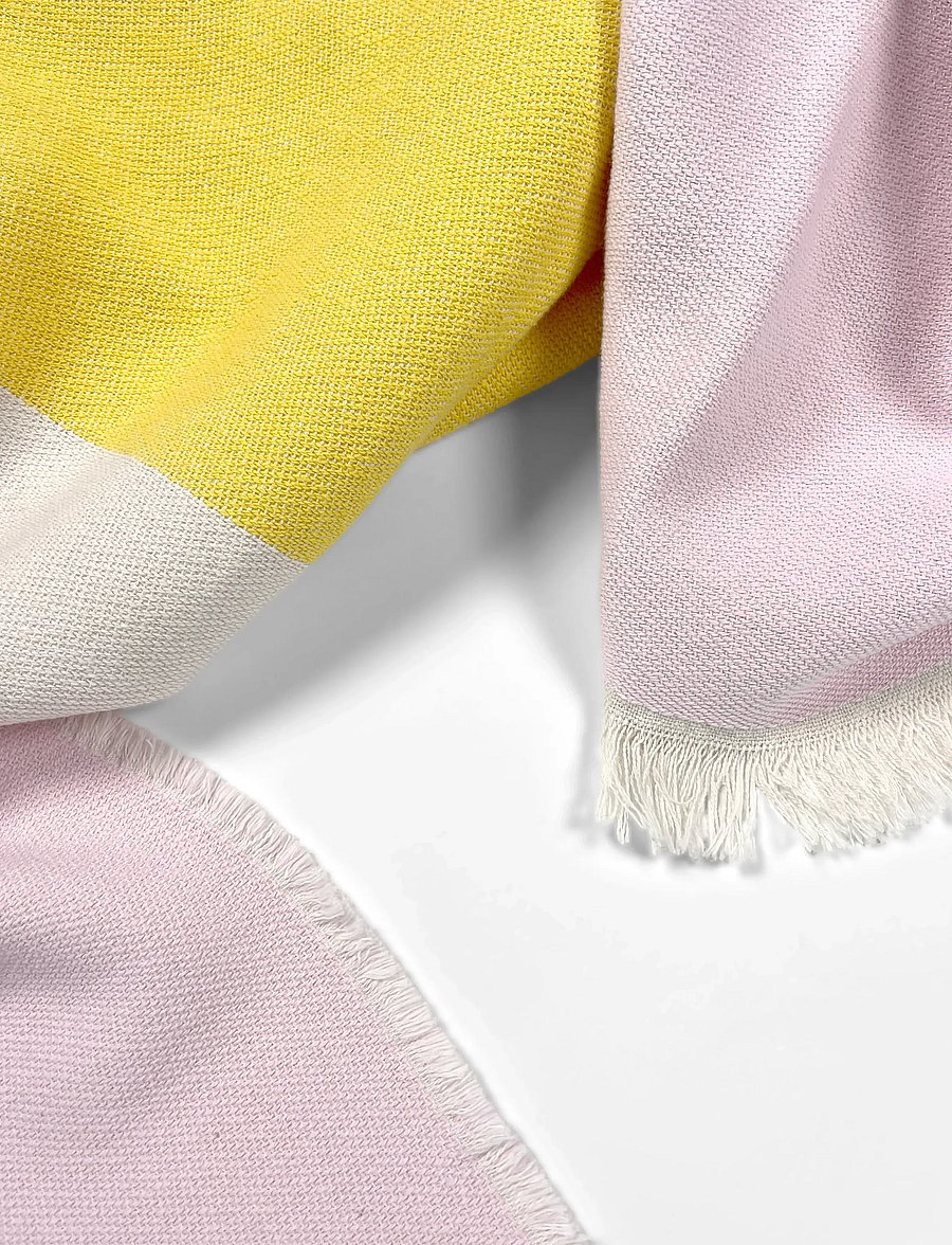 Maison Deux - Check Bold Blanket Pink Sun - pink sun - 3