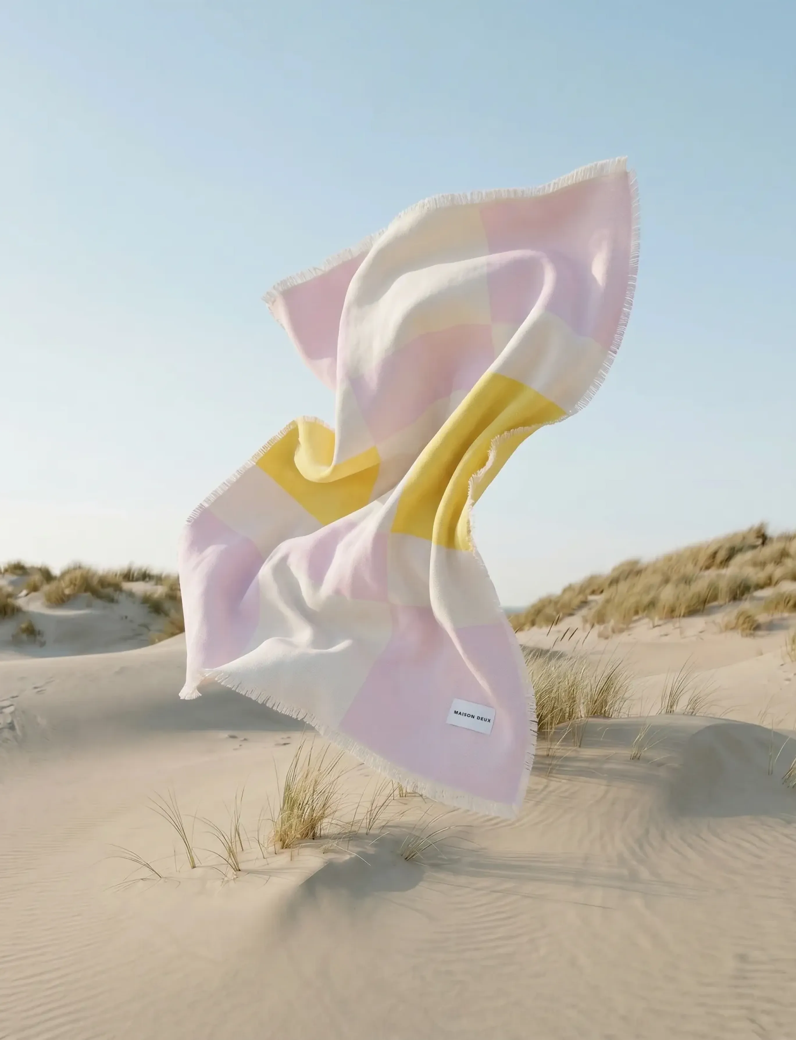Maison Deux - Check Bold Blanket Pink Sun - pink sun - 4
