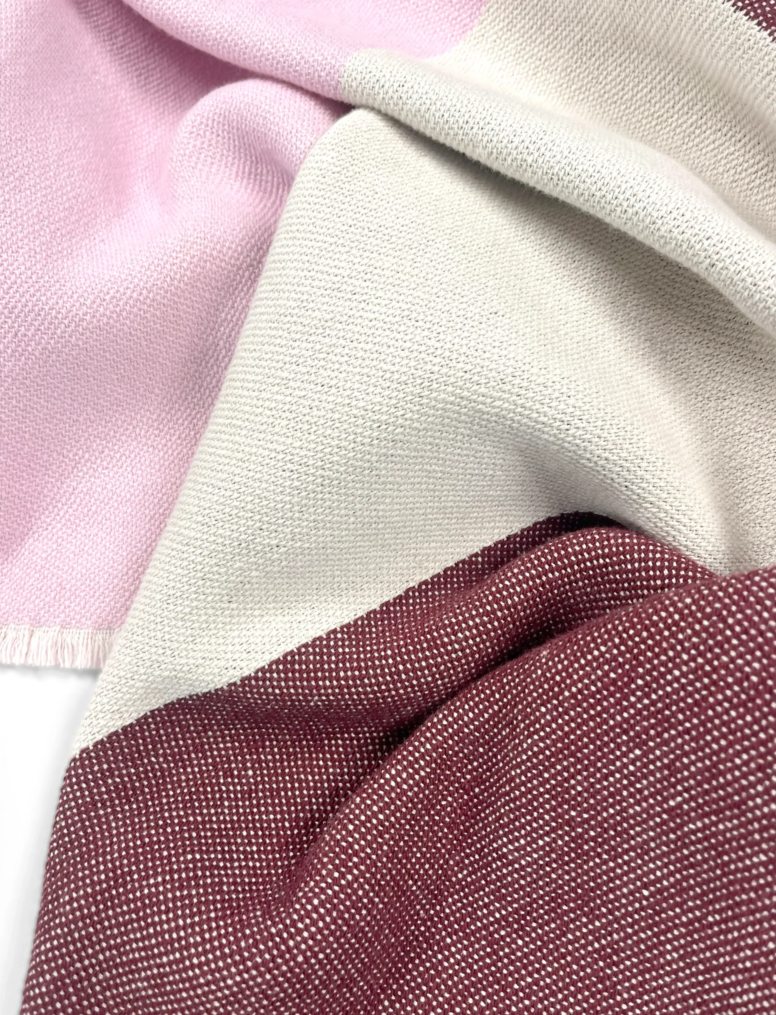 Maison Deux - Check Bold Blanket Burgundy Pink - burgundy pink - 3