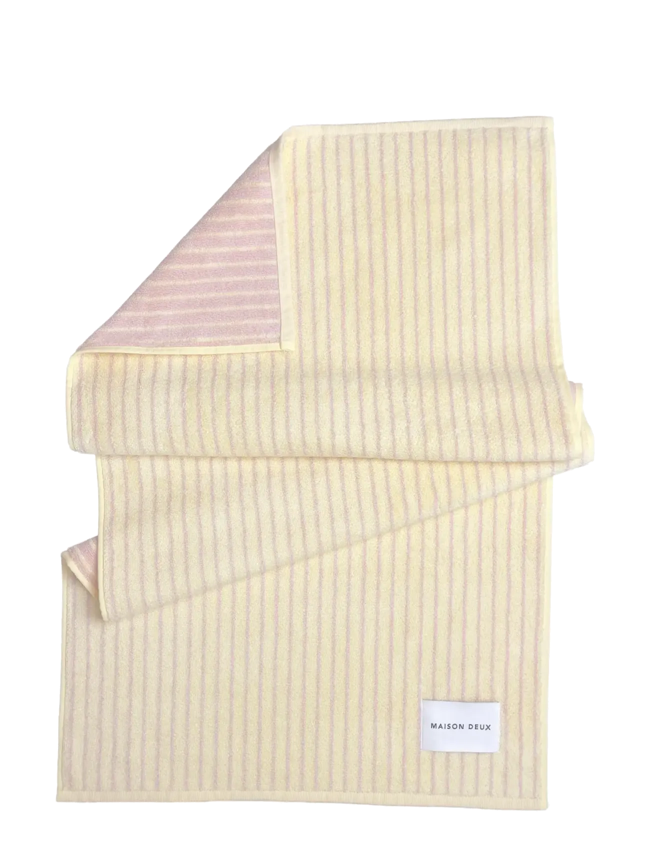 Maison Deux Stripes Color Butter Yellow Pink, 50X 100 cm, Towels & Bath Towels, Rosa - Hand Frauen