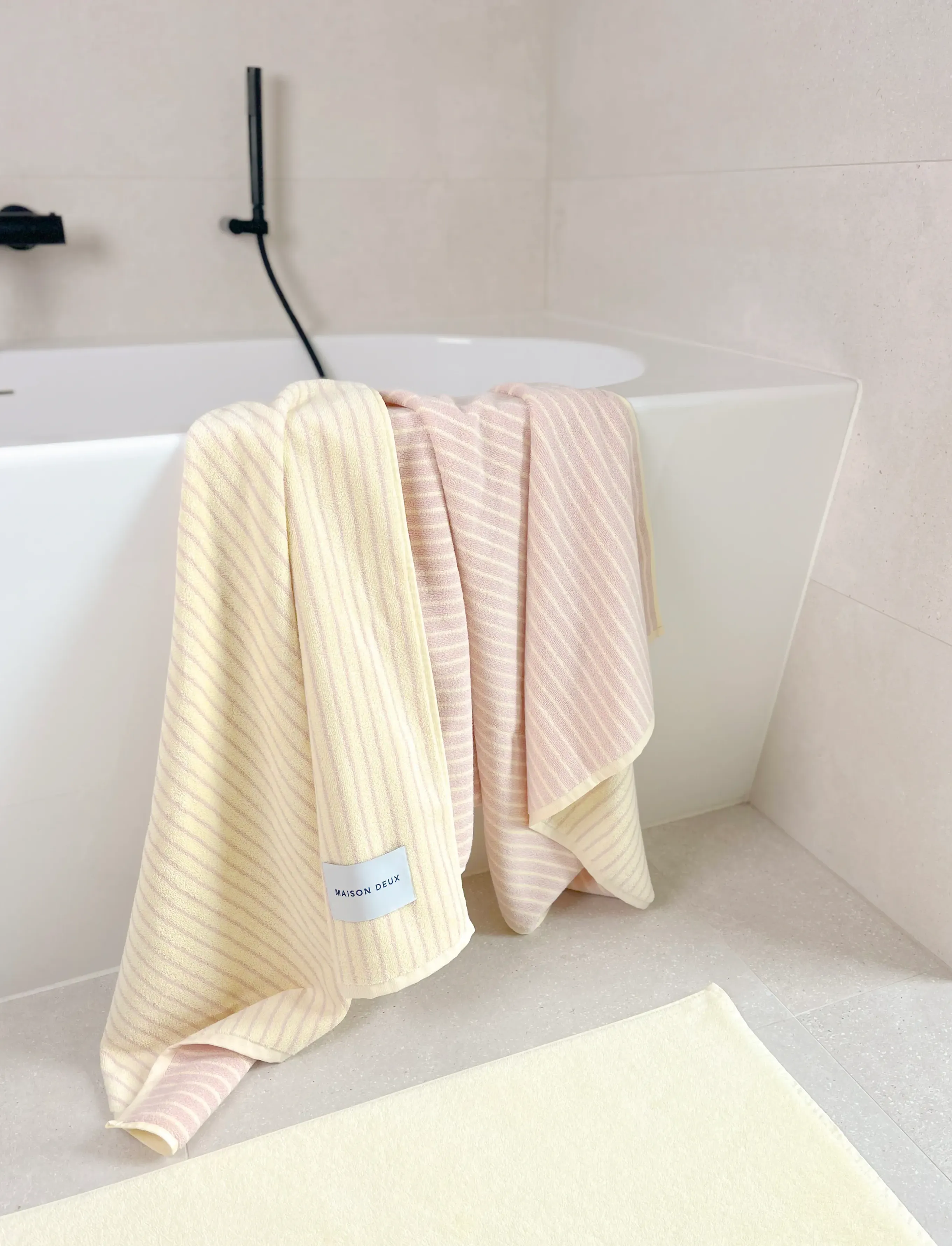 Maison Deux - Stripes Color Butter Yellow Pink - butter yellow/pink - 4