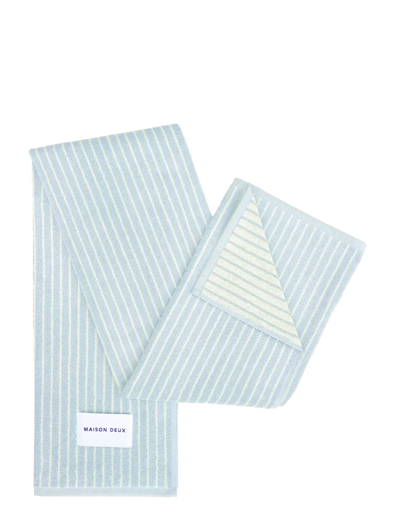 Maison Deux - Stripes Color Blue Butter Yellow - badehåndklæder - blue/butter yellow - 1