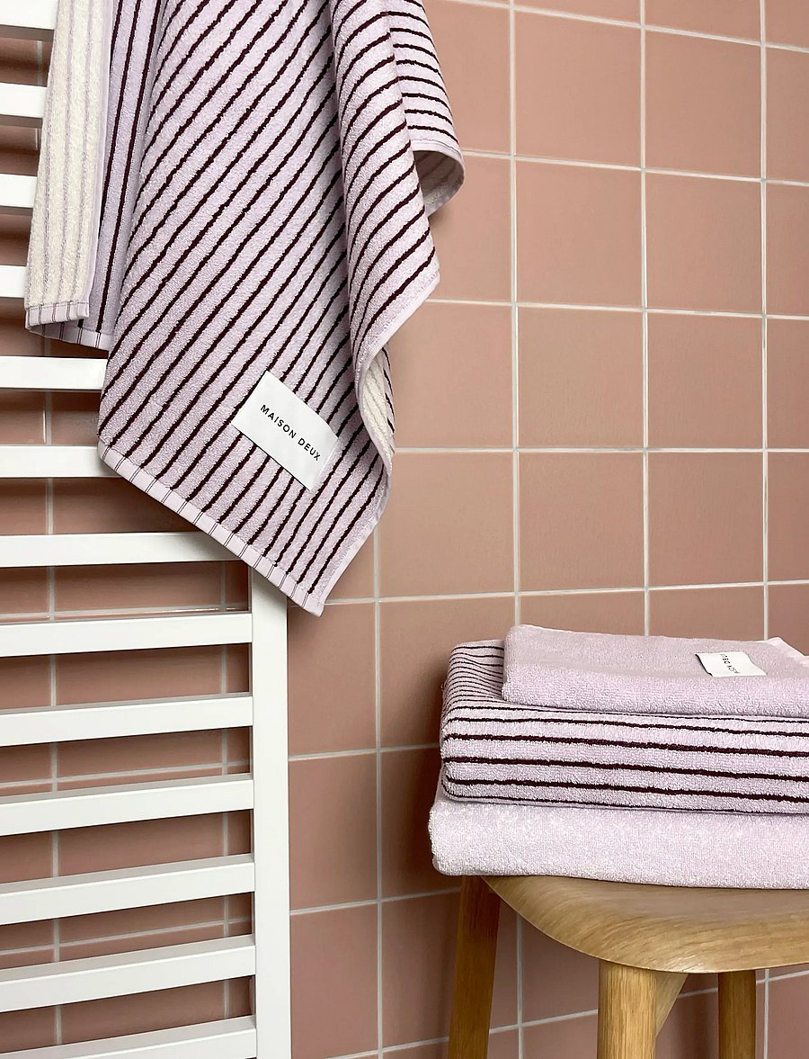 Maison Deux - Stripes Color Lilac Bordo - handtücher & badetücher - lilac bordo - 3