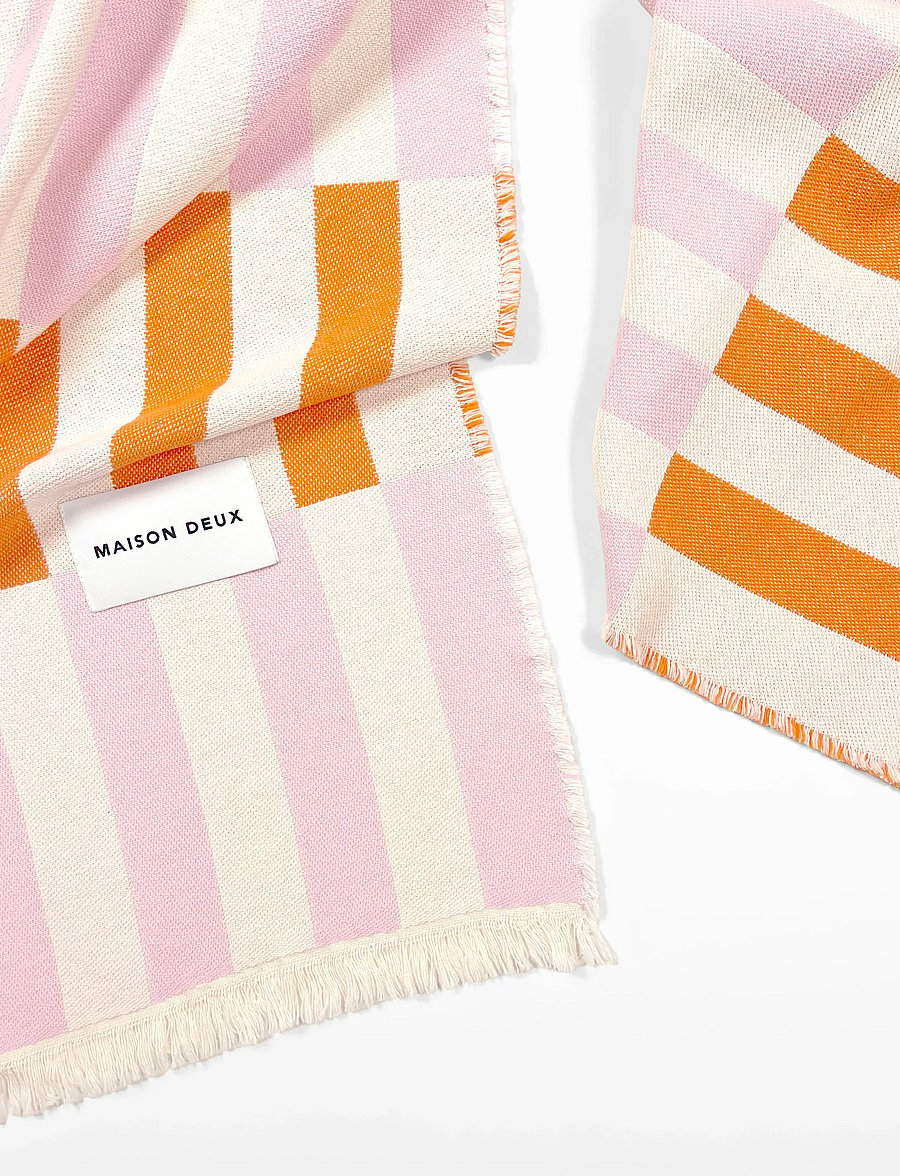 Maison Deux - Tiles Blanket Pink Carrot - pink carrot - 2