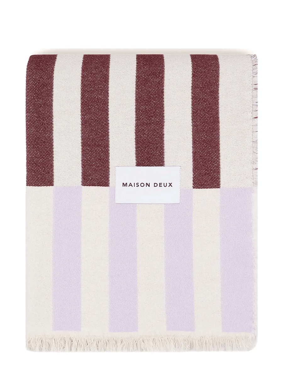 Maison Deux - Tiles Blanket Lilac Burgundy - lilac burgundy - 0
