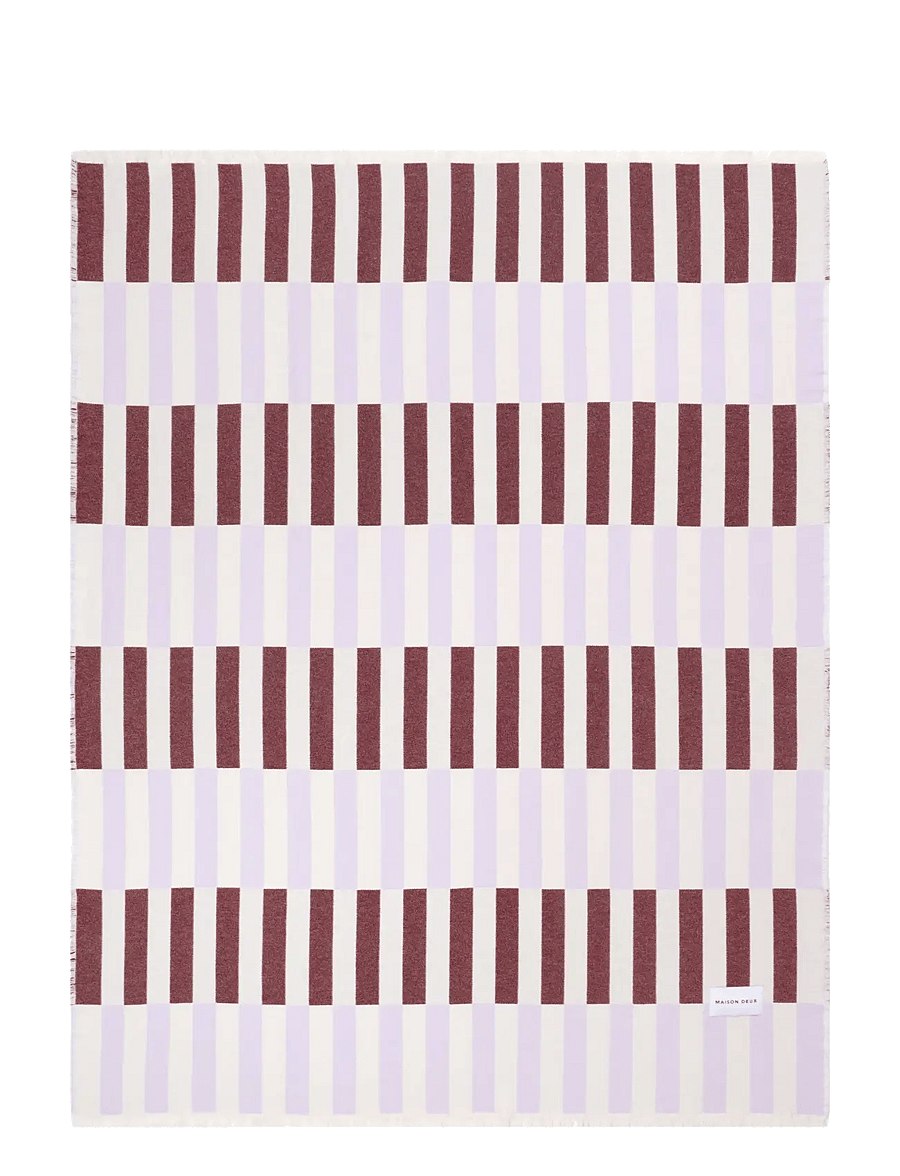 Maison Deux - Tiles Blanket Lilac Burgundy - lilac burgundy - 1