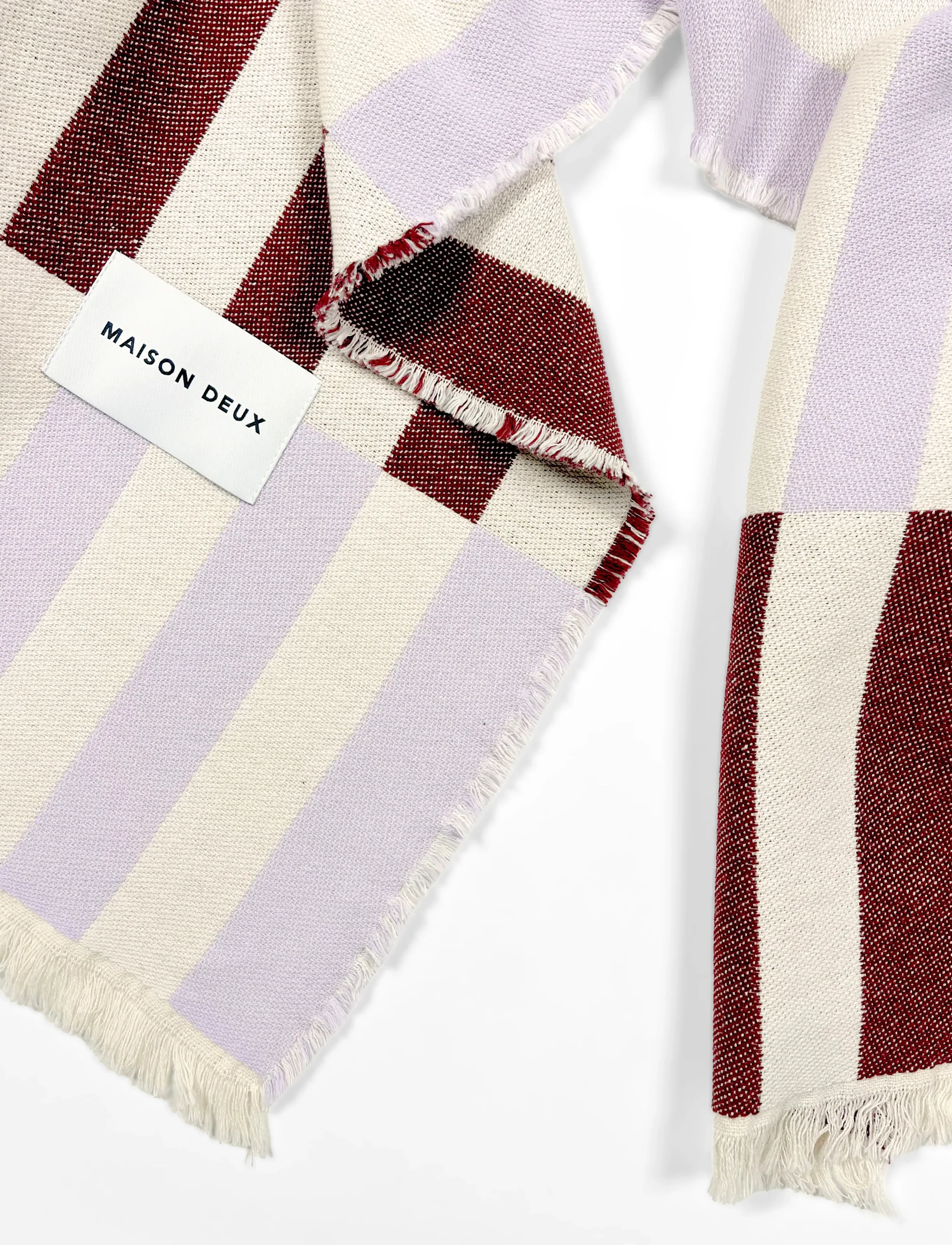 Maison Deux - Tiles Blanket Lilac Burgundy - lilac burgundy - 2