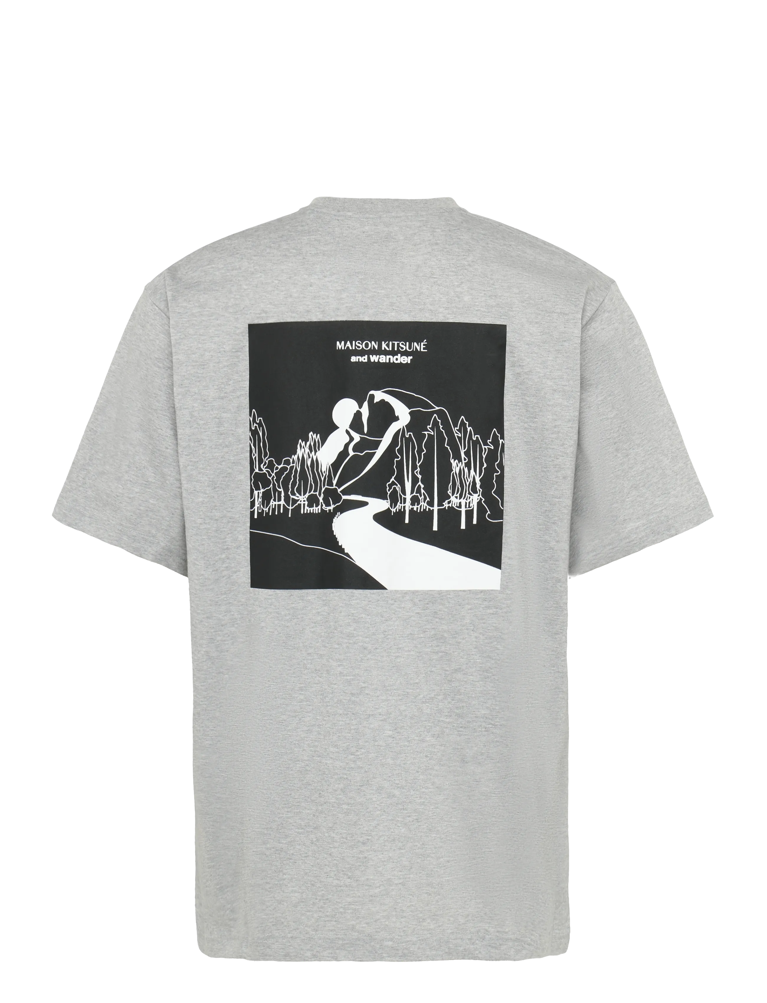 Maison Kitsune - MK x AND WANDER DRY COTTON TSHIRT 1 - ash grey - 1