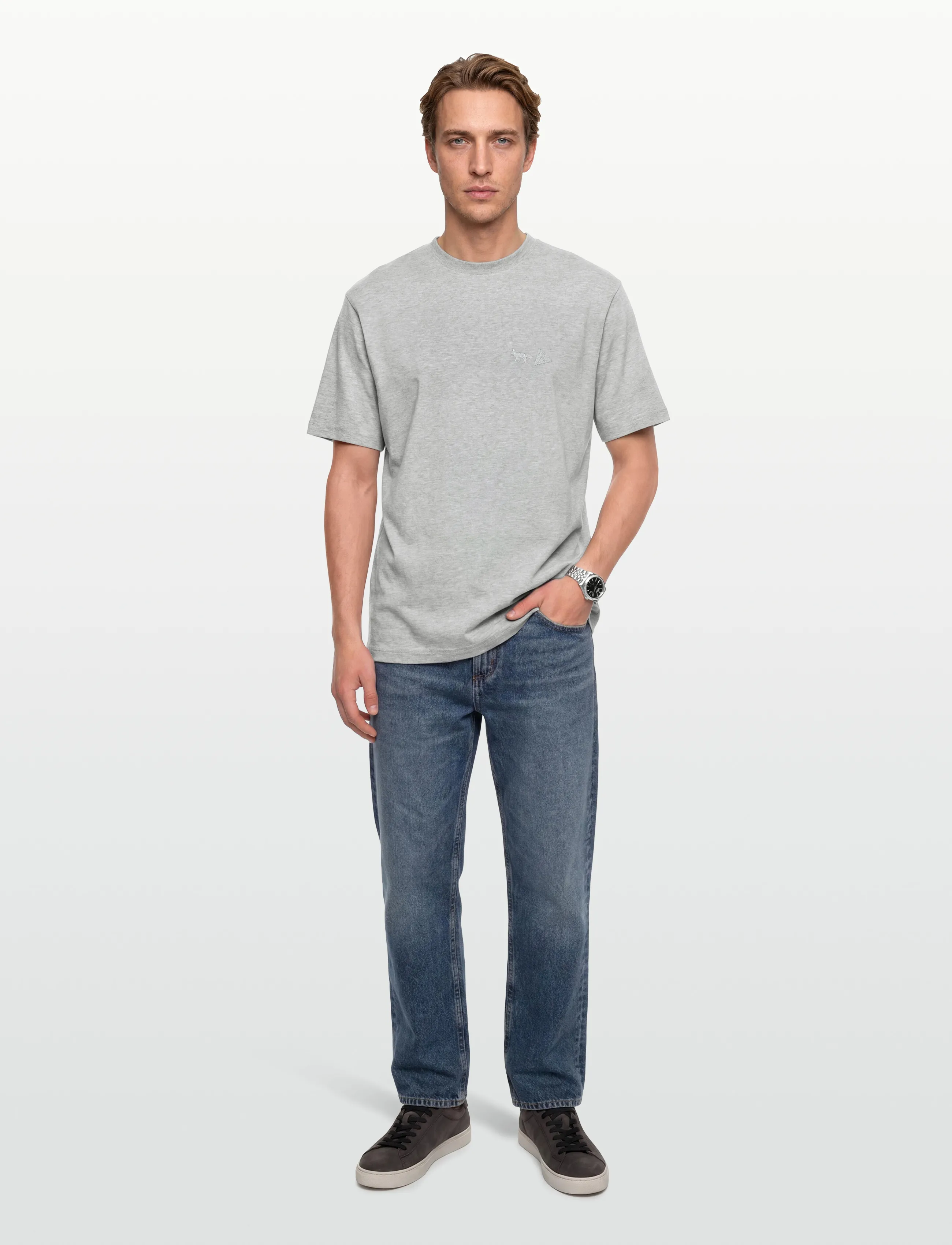 Maison Kitsune Mk X And Wander Dry Cotton Tshirt 1, XL, T-shirts, Grau - Short-sleeved, Männerswear