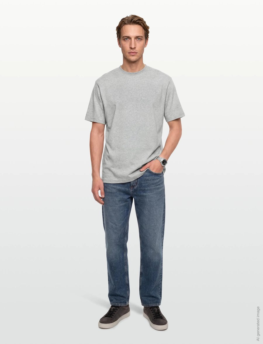 Maison Kitsune - MK x AND WANDER DRY COTTON TSHIRT 1 - kurzärmelige t-shirts - ash grey - 0