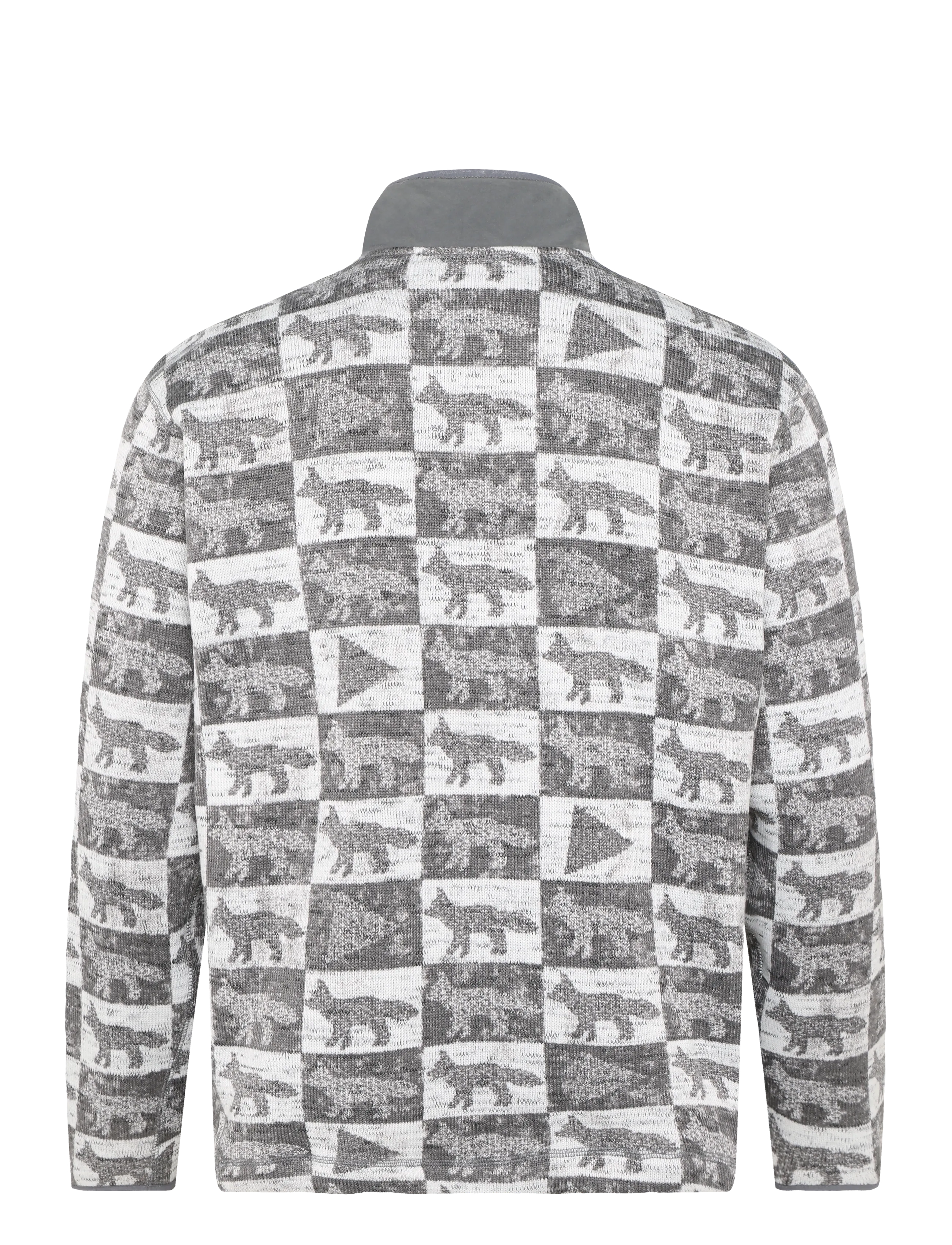 Maison Kitsune - Fox Checkers Fleece Pullover - grey - 1