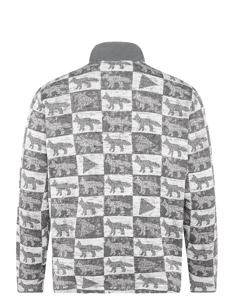 Maison Kitsune - Fox Checkers Fleece Pullover - fleece-pullover - grey - 1