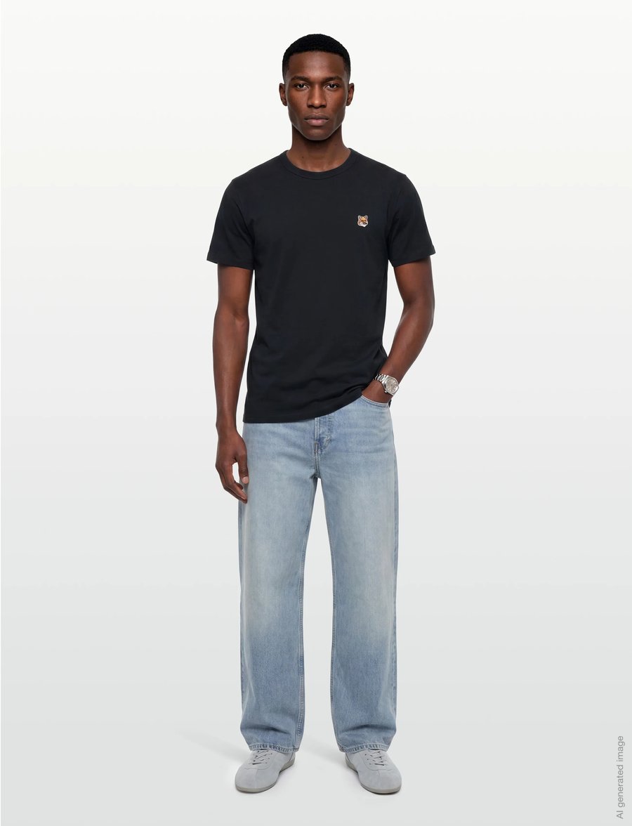 Maison Kitsune - FOX HEAD PATCH CLASSIC TEE-SHIRT - kortærmede t-shirts - navy - 0