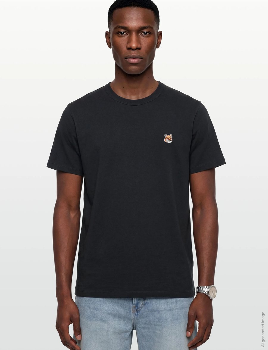 Maison Kitsune - FOX HEAD PATCH CLASSIC TEE-SHIRT - kortærmede t-shirts - navy - 3
