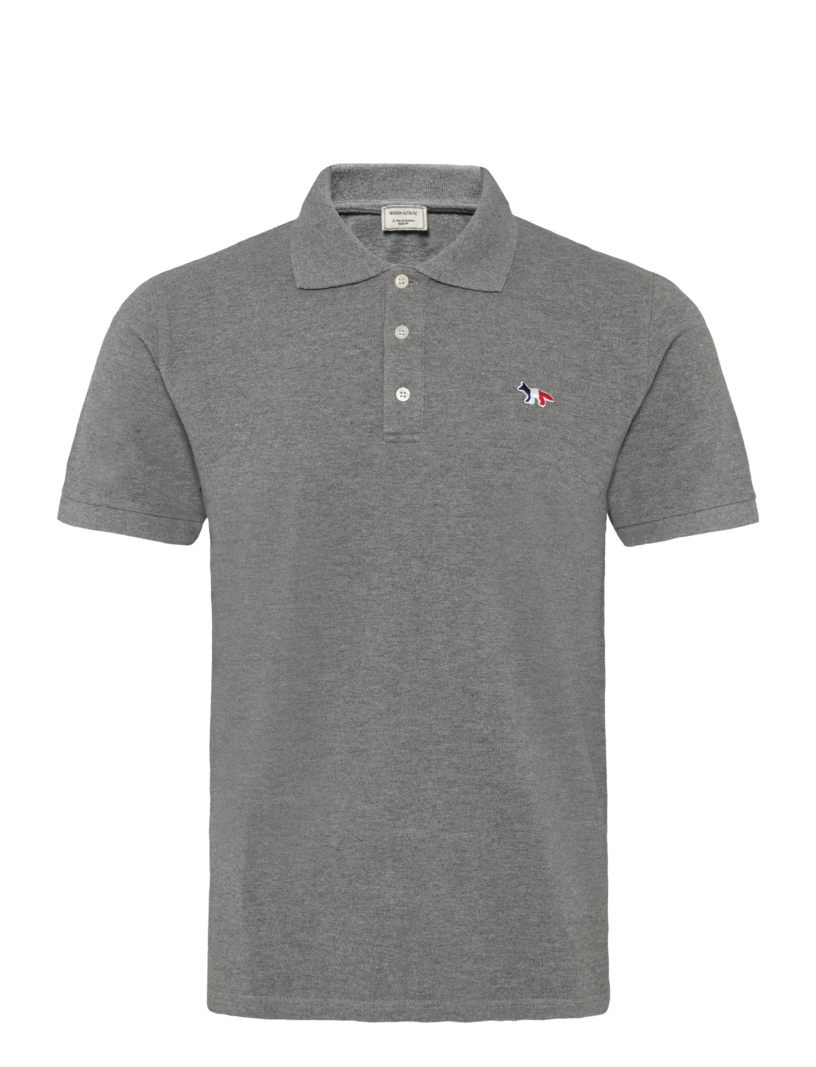 Maison Kitsune - TRICOLOR FOX PATCH CLASSIC POLO - grey melange - 1