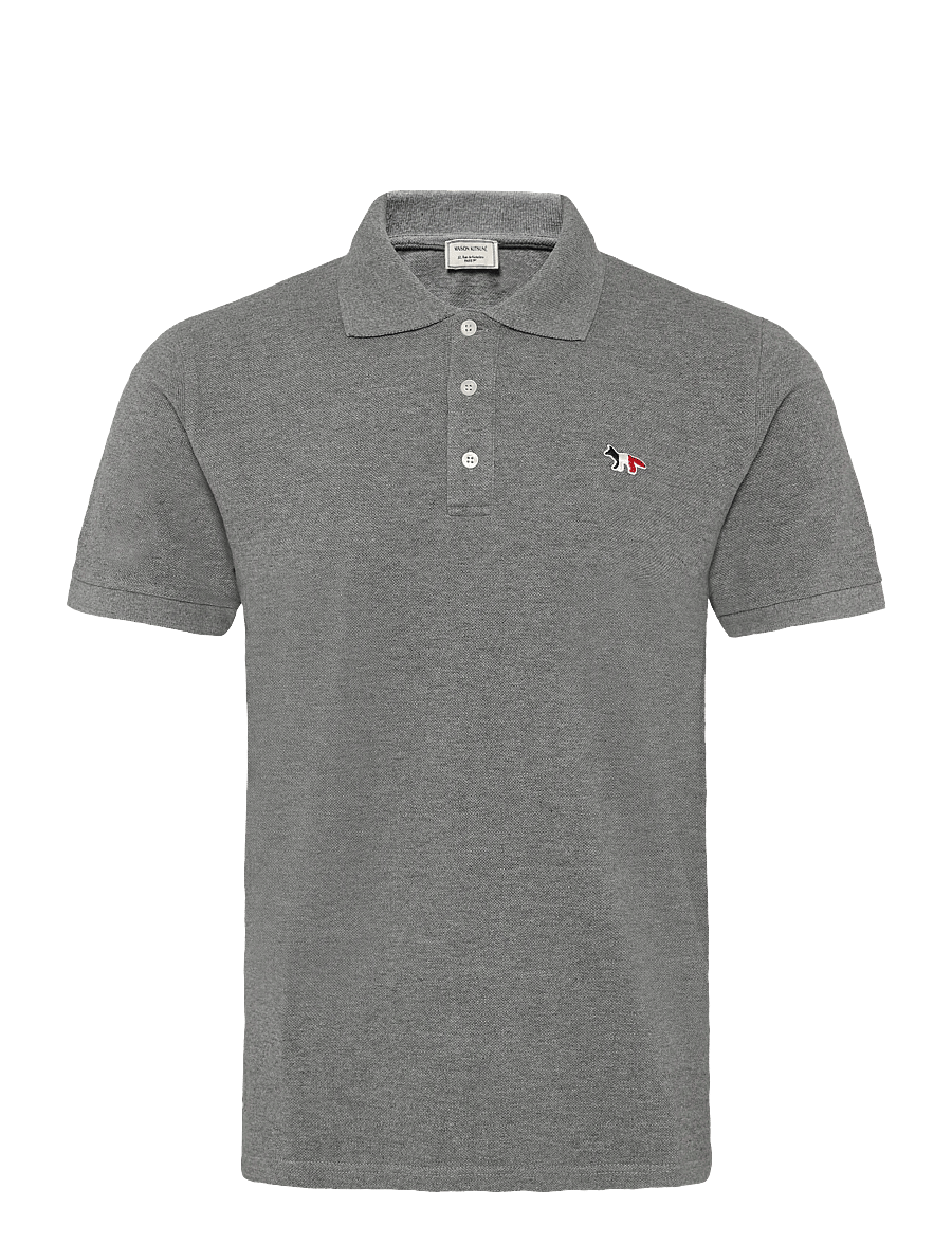 Maison Kitsune - TRICOLOR FOX PATCH CLASSIC POLO - kootud polosärgid - grey melange - 1