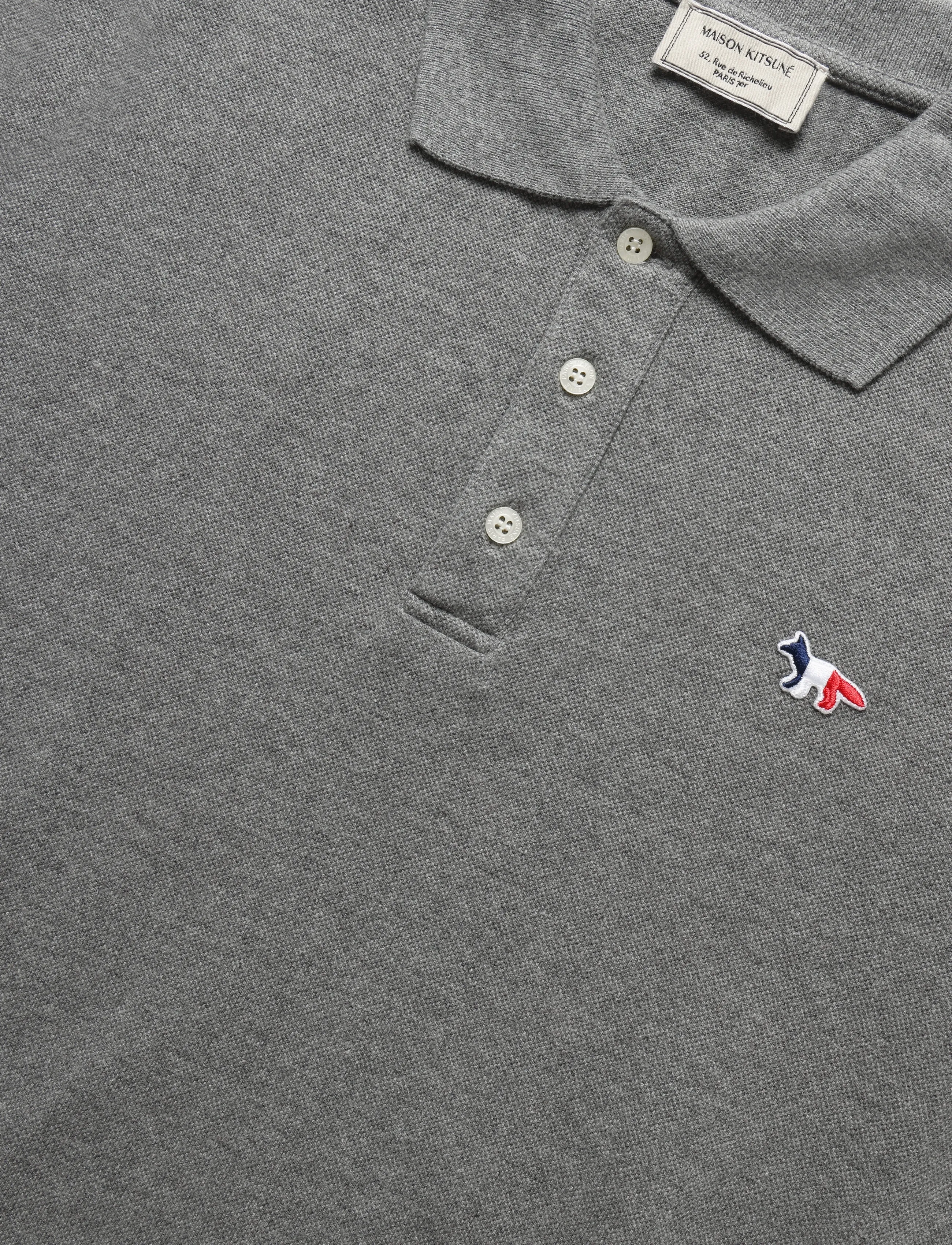 Maison Kitsune - TRICOLOR FOX PATCH CLASSIC POLO - grey melange - 5