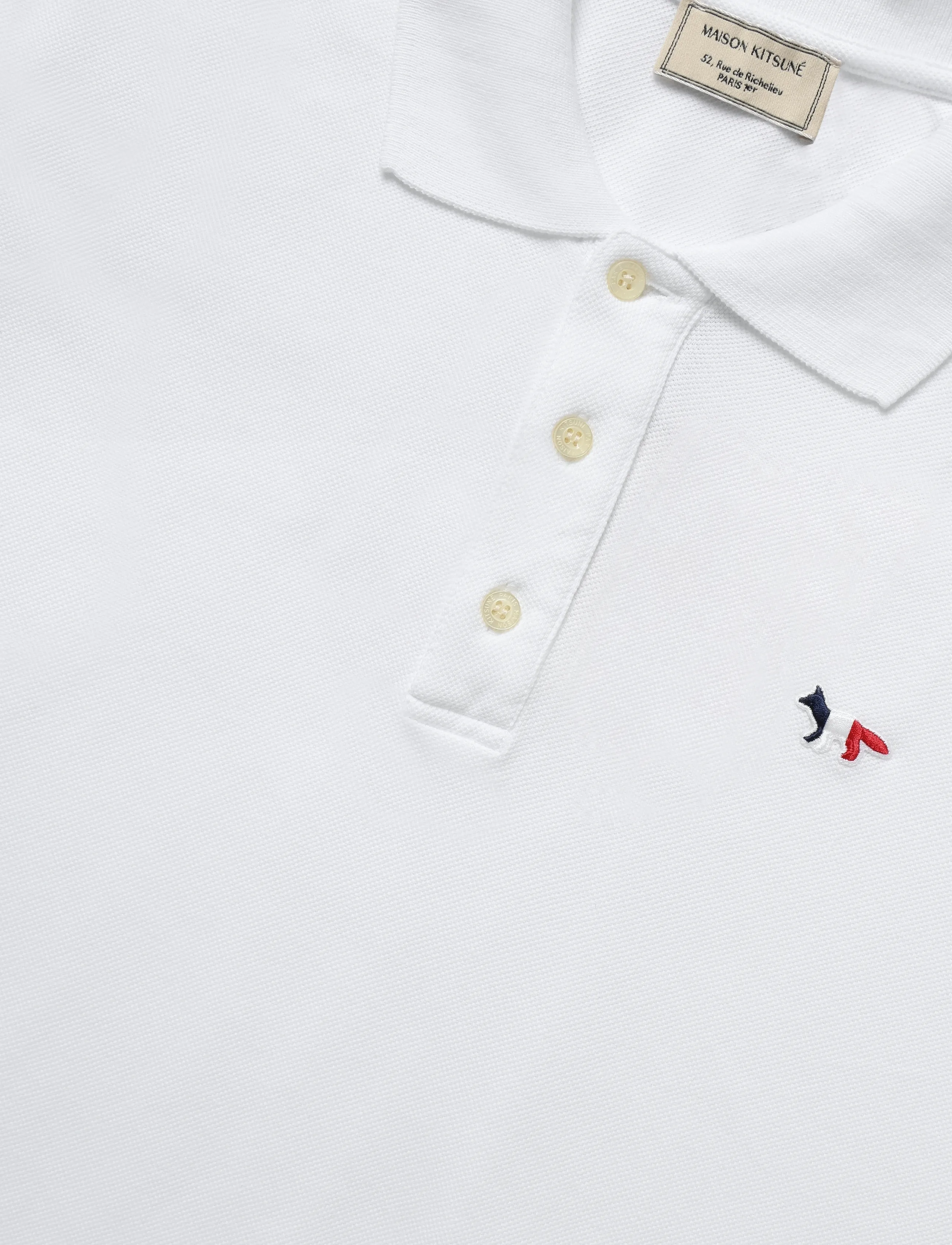 Maison Kitsune - TRICOLOR FOX PATCH CLASSIC POLO - white - 2
