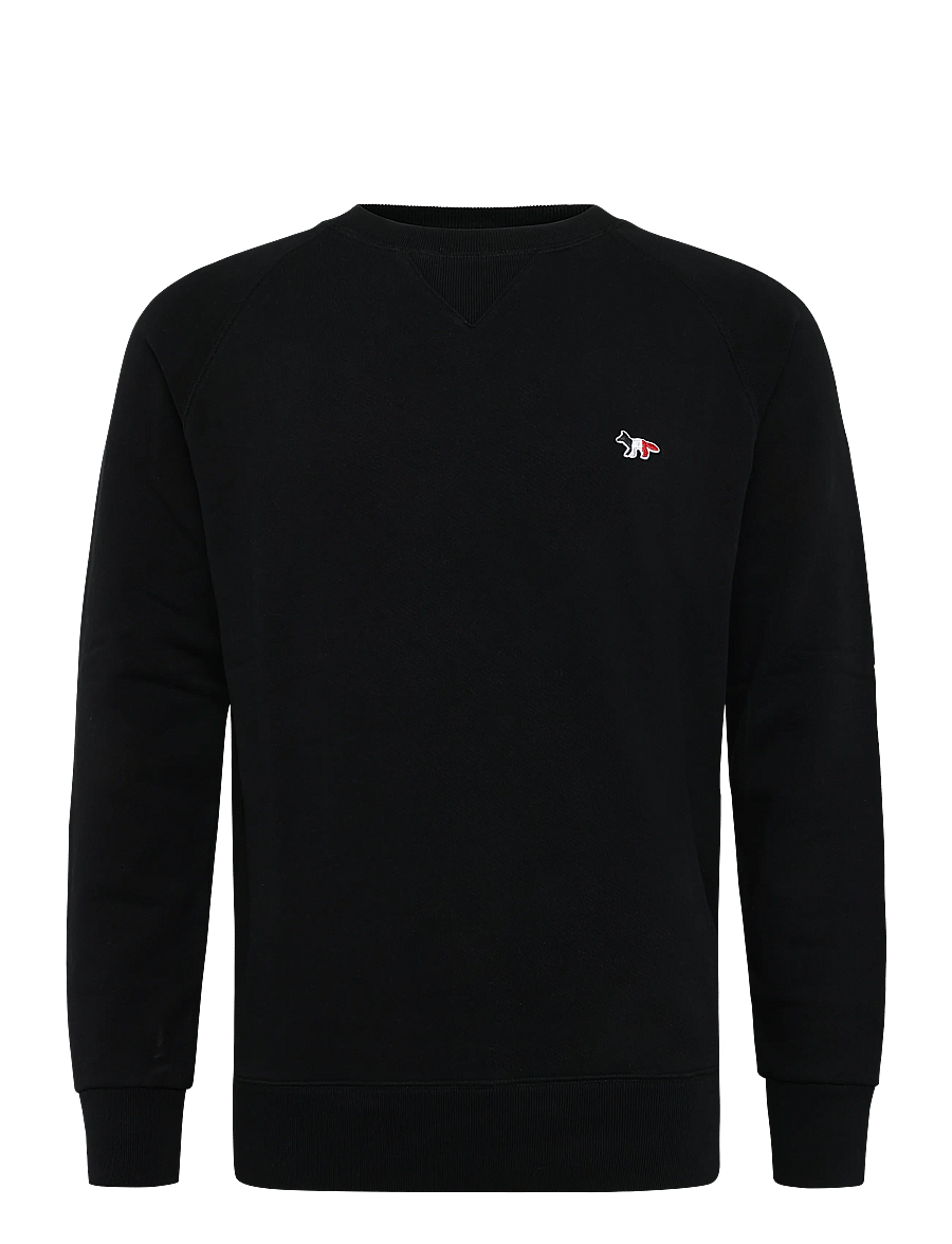 Maison Kitsune - SWEATSHIRT TRICOLOR FOX PATCH - dressipluusid - black - 1