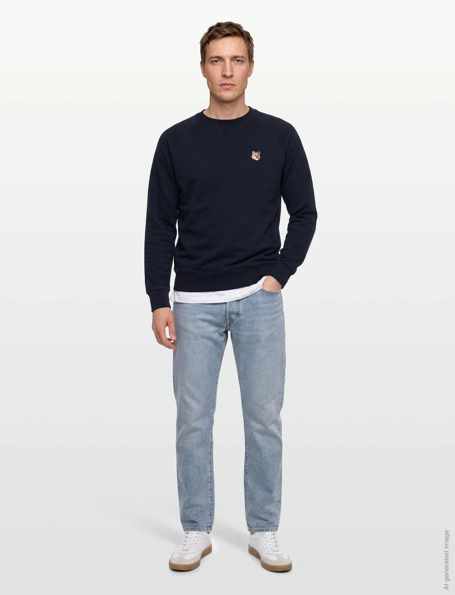 Maison Kitsune - FOX HEAD PATCH CLASSIC SWEATSHIRT - sweatshirts - navy - 0