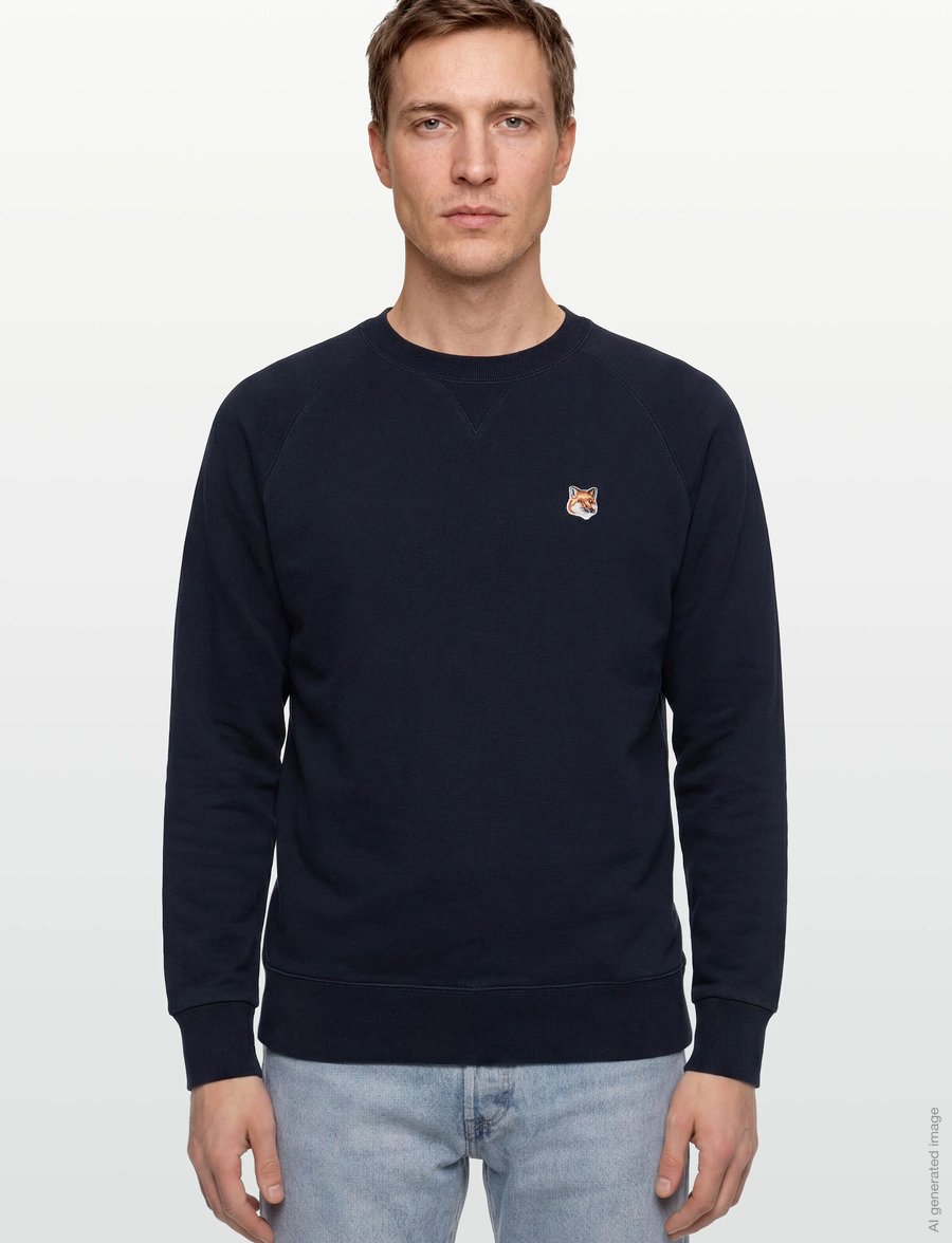 Maison Kitsune - FOX HEAD PATCH CLASSIC SWEATSHIRT - sweatshirts - navy - 3