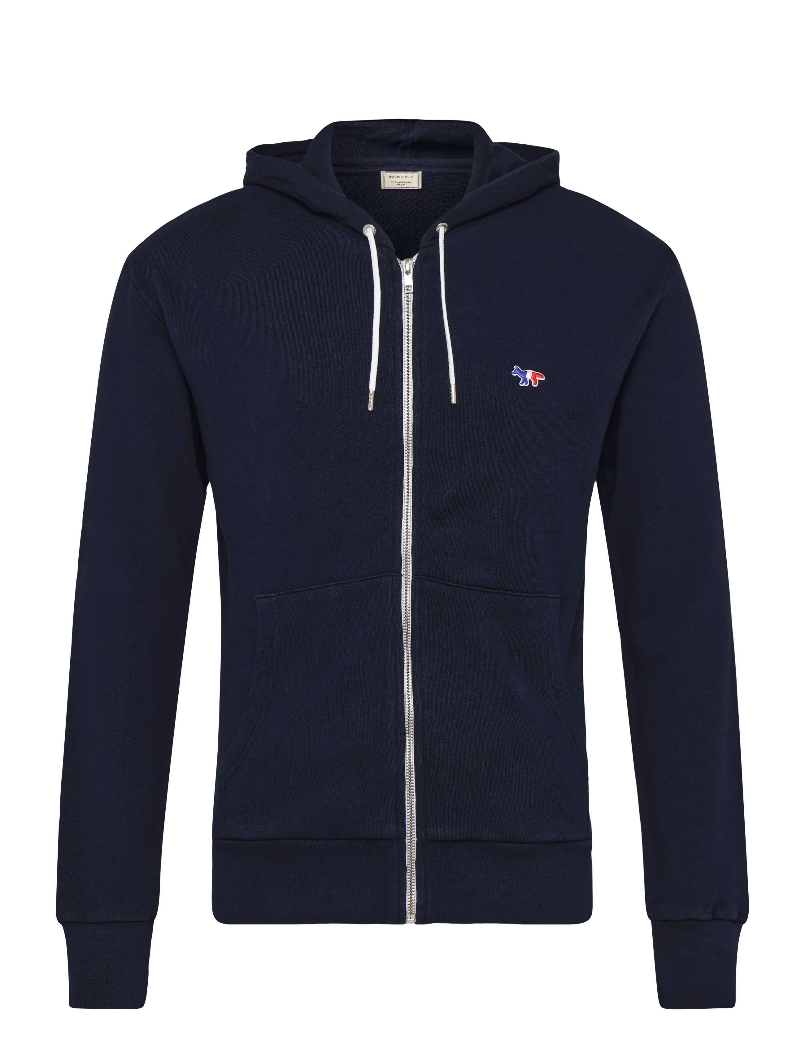 Maison Kitsune TRICOLOR FOX PATCH ZIP HOODIE - Visa allt - NAVY / navy