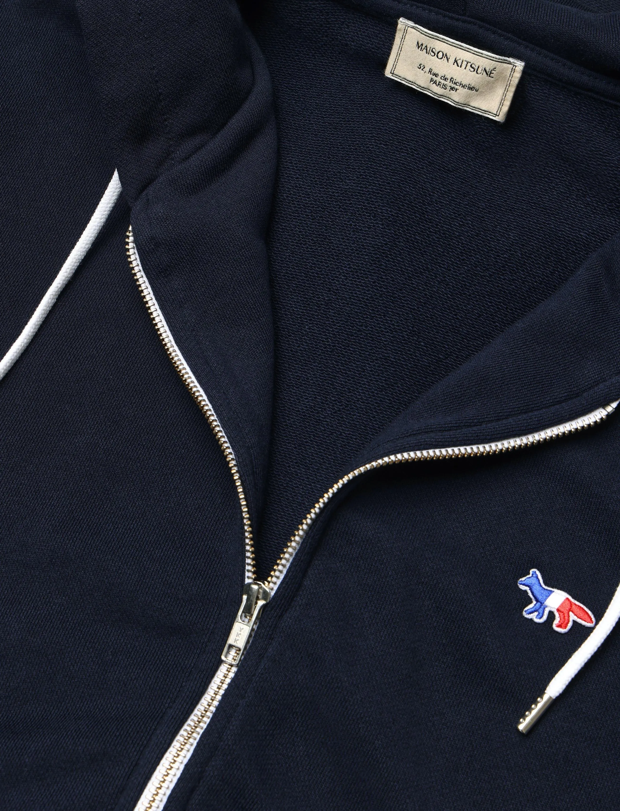 Maison Kitsune - TRICOLOR FOX PATCH ZIP HOODIE - hoodies - navy - 2