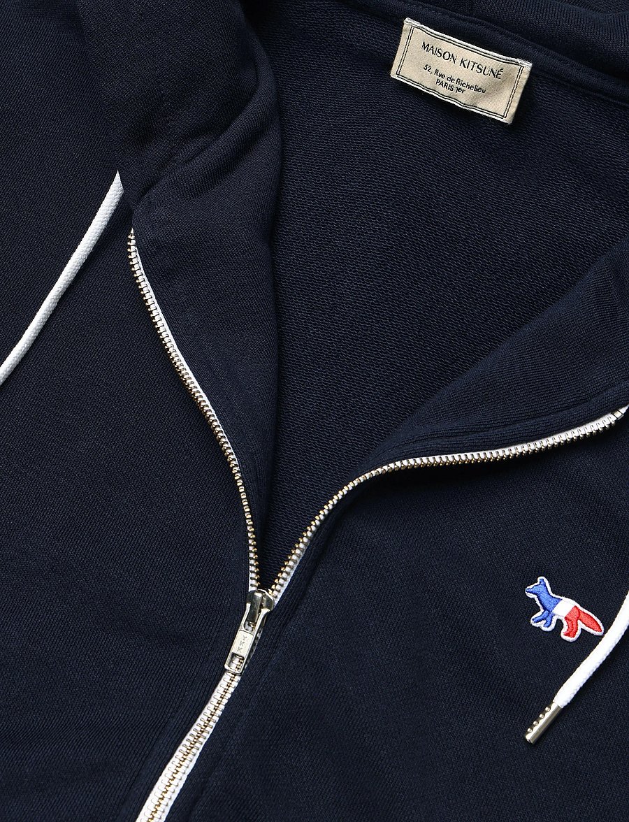 Maison Kitsune - TRICOLOR FOX PATCH ZIP HOODIE - hoodies - navy - 2