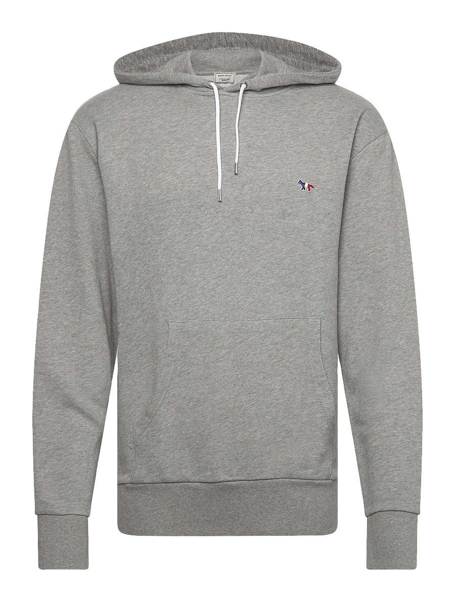 Maison Kitsune - TRICOLOR FOX PATCH CLASSIC HOODIE - hættetrøjer - grey melange - 0
