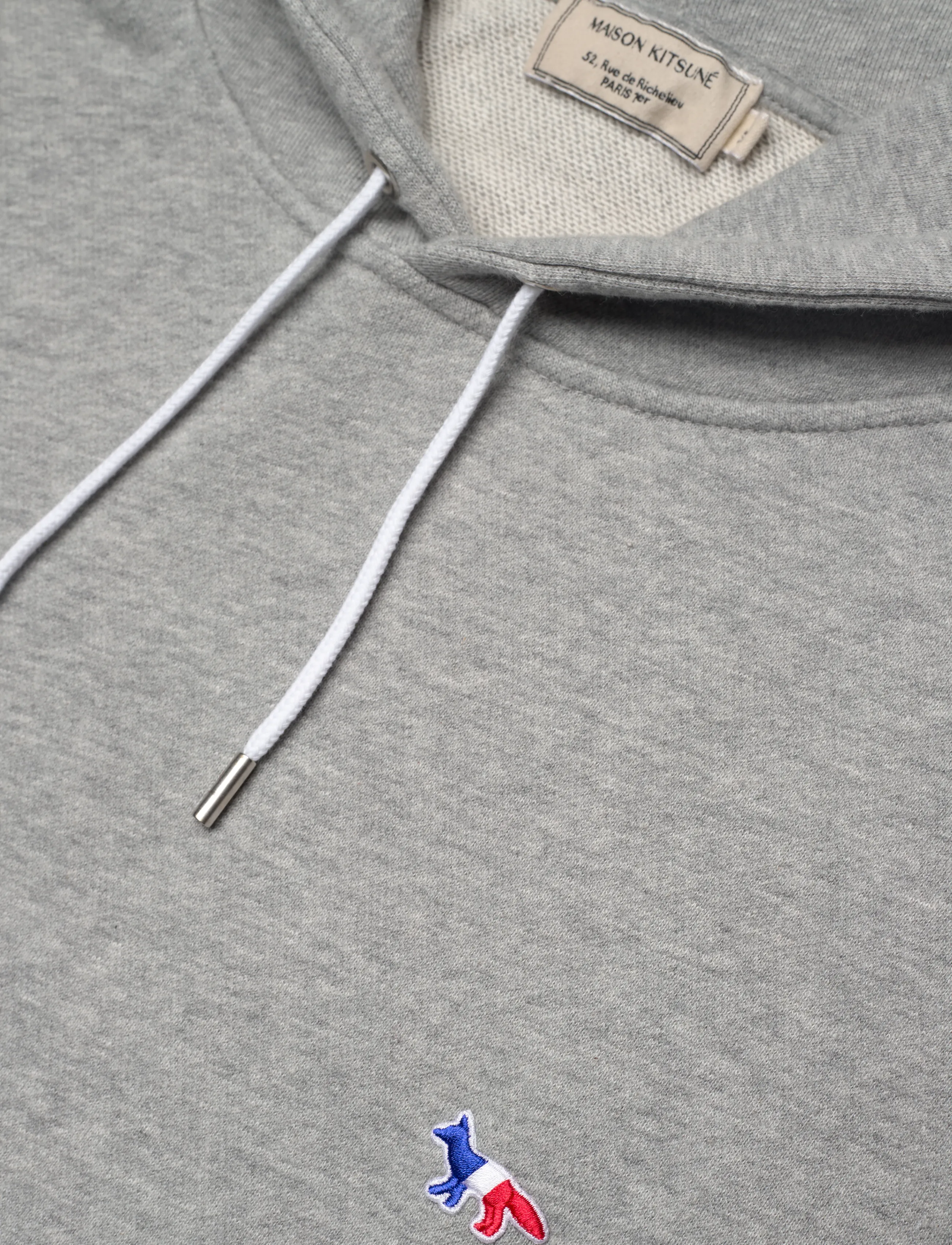 Maison Kitsune - TRICOLOR FOX PATCH CLASSIC HOODIE - hættetrøjer - grey melange - 2
