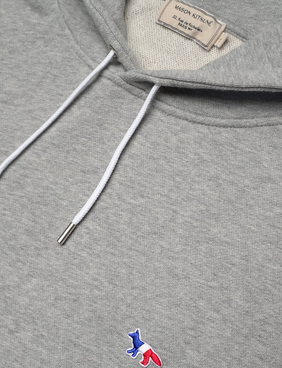 Maison Kitsune - TRICOLOR FOX PATCH CLASSIC HOODIE - hættetrøjer - grey melange - 2