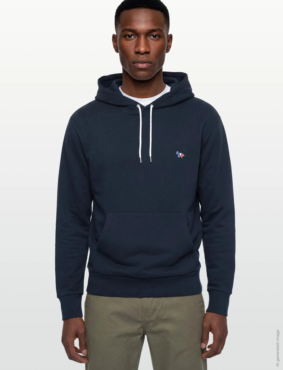 Maison Kitsune - TRICOLOR FOX PATCH CLASSIC HOODIE - hoodies - navy - 3