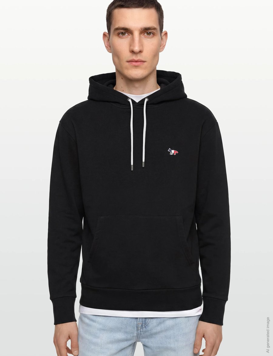 Maison Kitsune - TRICOLOR FOX PATCH CLASSIC HOODIE - hættetrøjer - black - 3