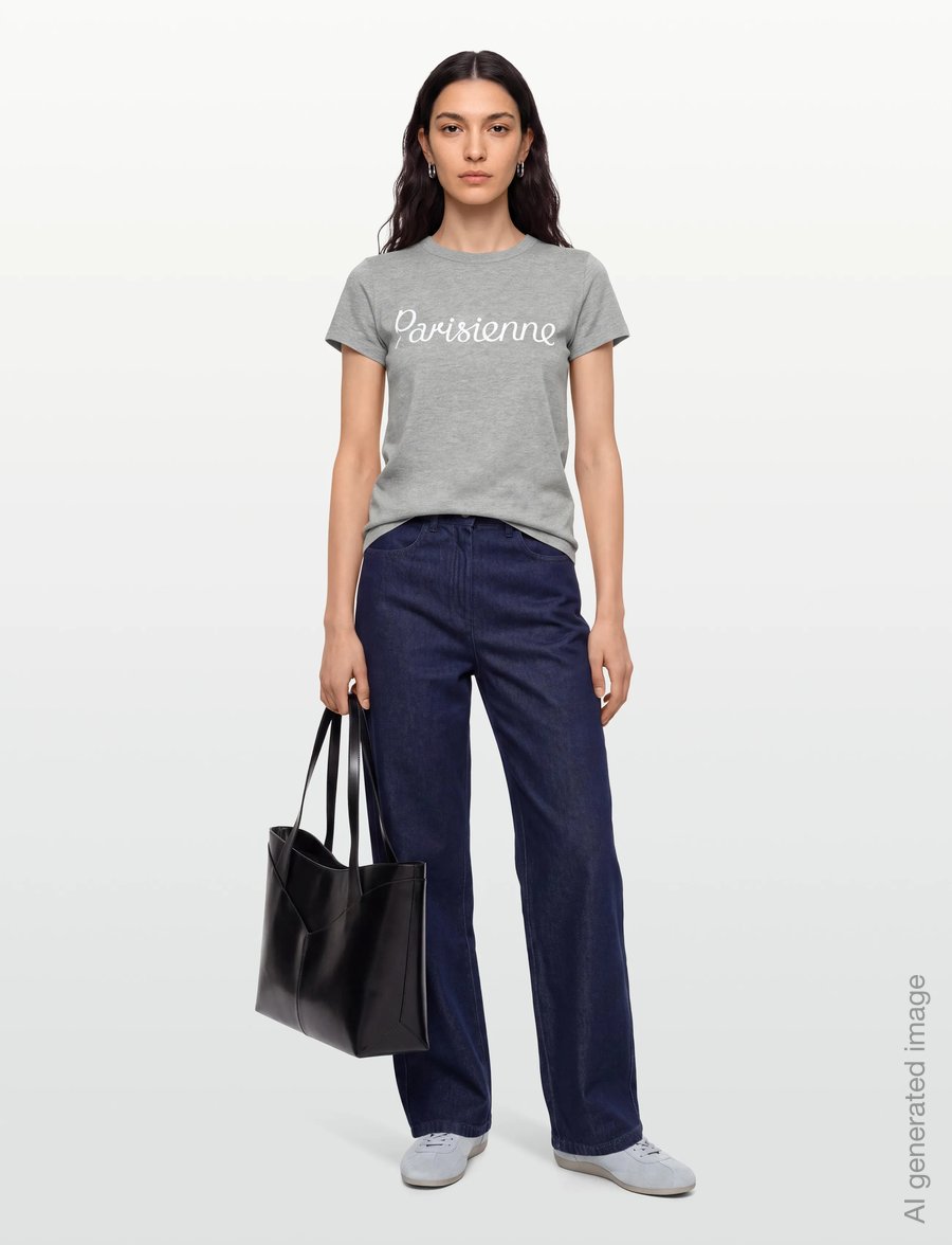 Maison Kitsune - PARISIENNE CLASSIC TEE-SHIRT - t-shirts - grey melange - 0