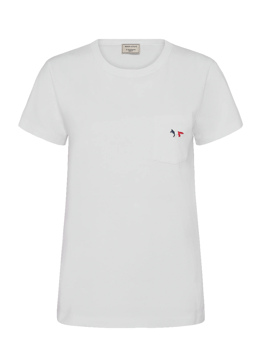 Maison Kitsune - TEE-SHIRT TRICOLOR FOX PATCH - t-shirts - white - 1
