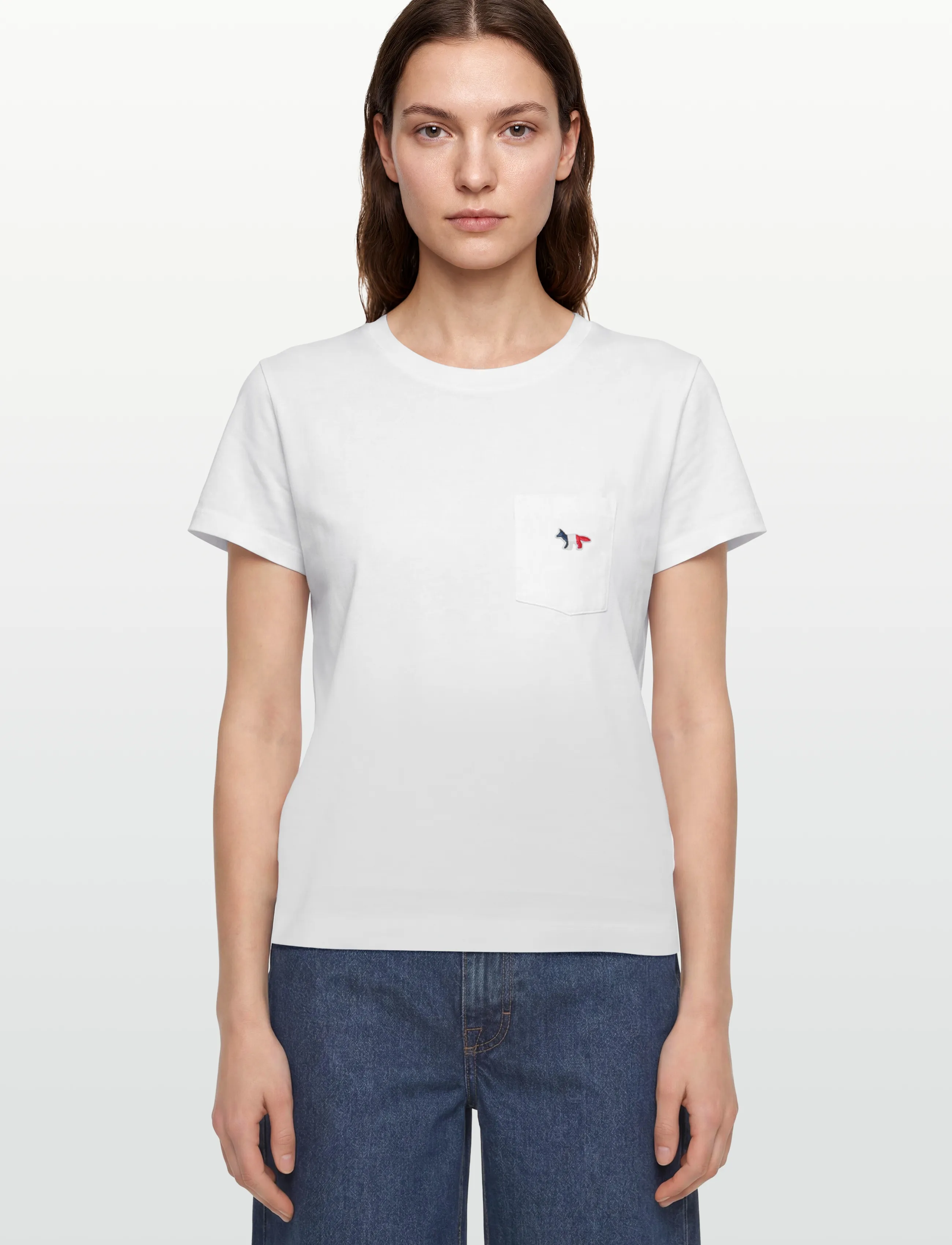 Maison Kitsune - TEE-SHIRT TRICOLOR FOX PATCH - white - 3
