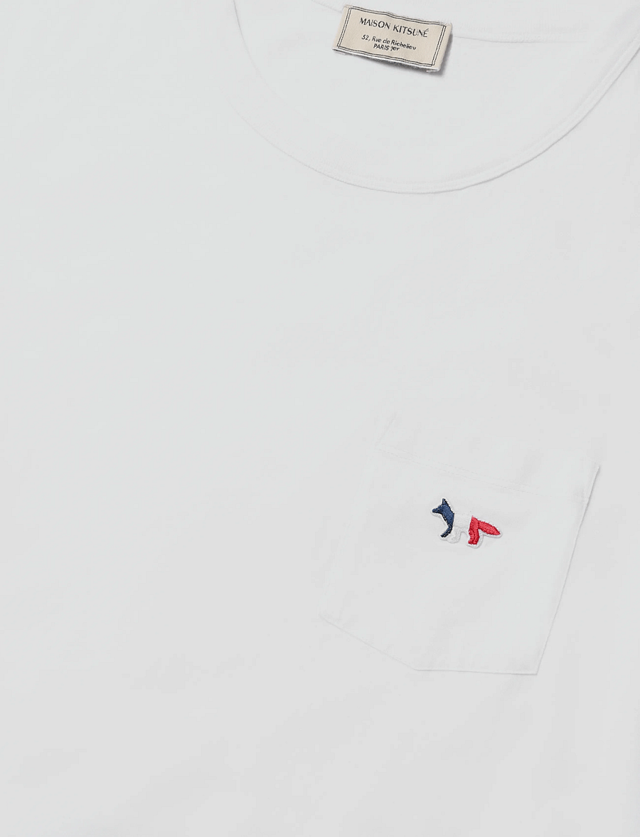 Maison Kitsune - TEE-SHIRT TRICOLOR FOX PATCH - t-shirts - white - 5