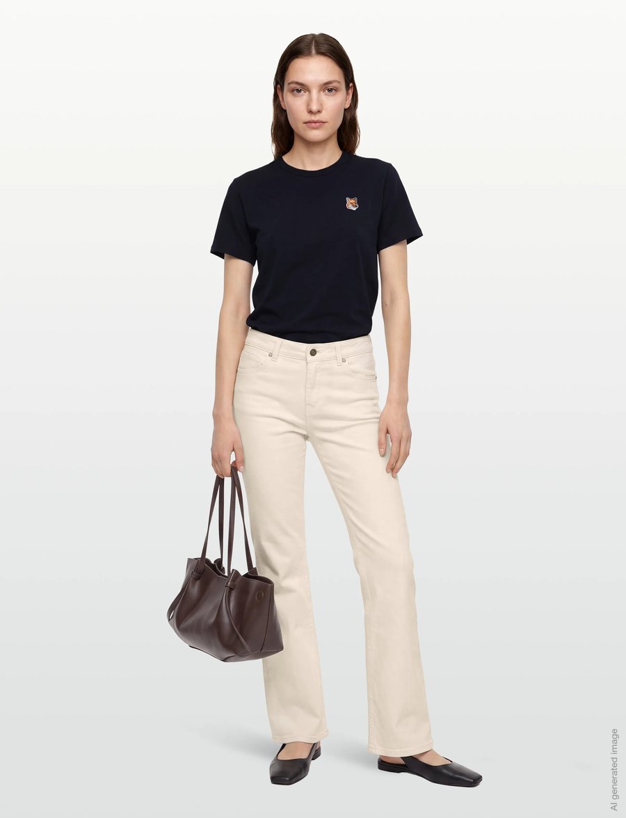 Maison Kitsune - FOX HEAD PATCH CLASSIC TEE-SHIRT - t-shirts - navy - 0