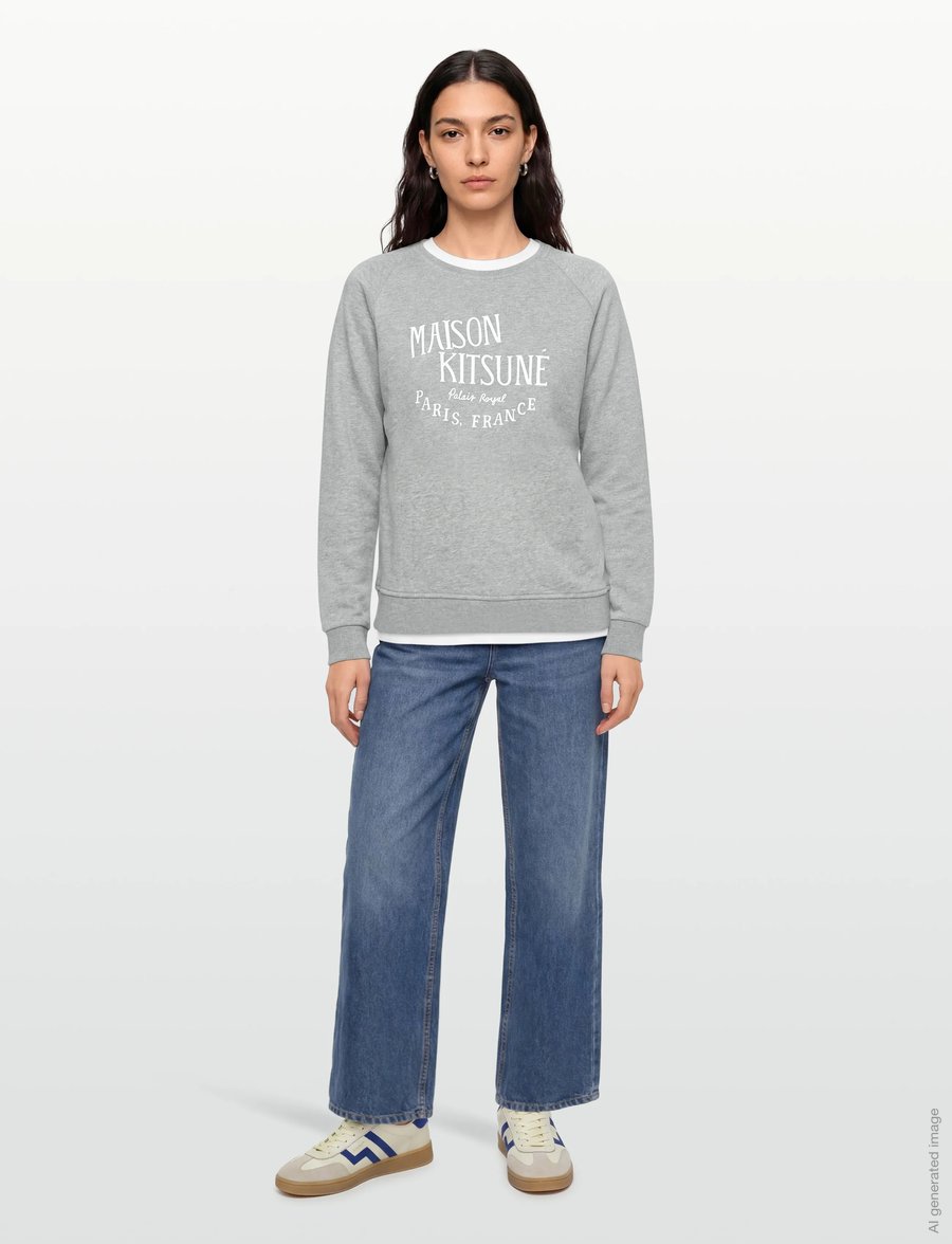 Maison Kitsune - PALAIS ROYAL VINTAGE SWEATSHIRT - sweatshirts - grey melange - 0