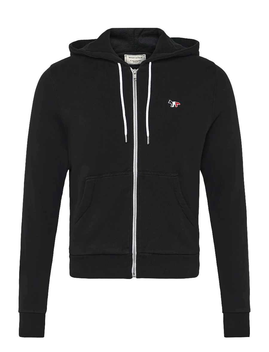 Maison Kitsune - TRICOLOR FOX PATCH ZIP HOODIE - hoodies - black - 1