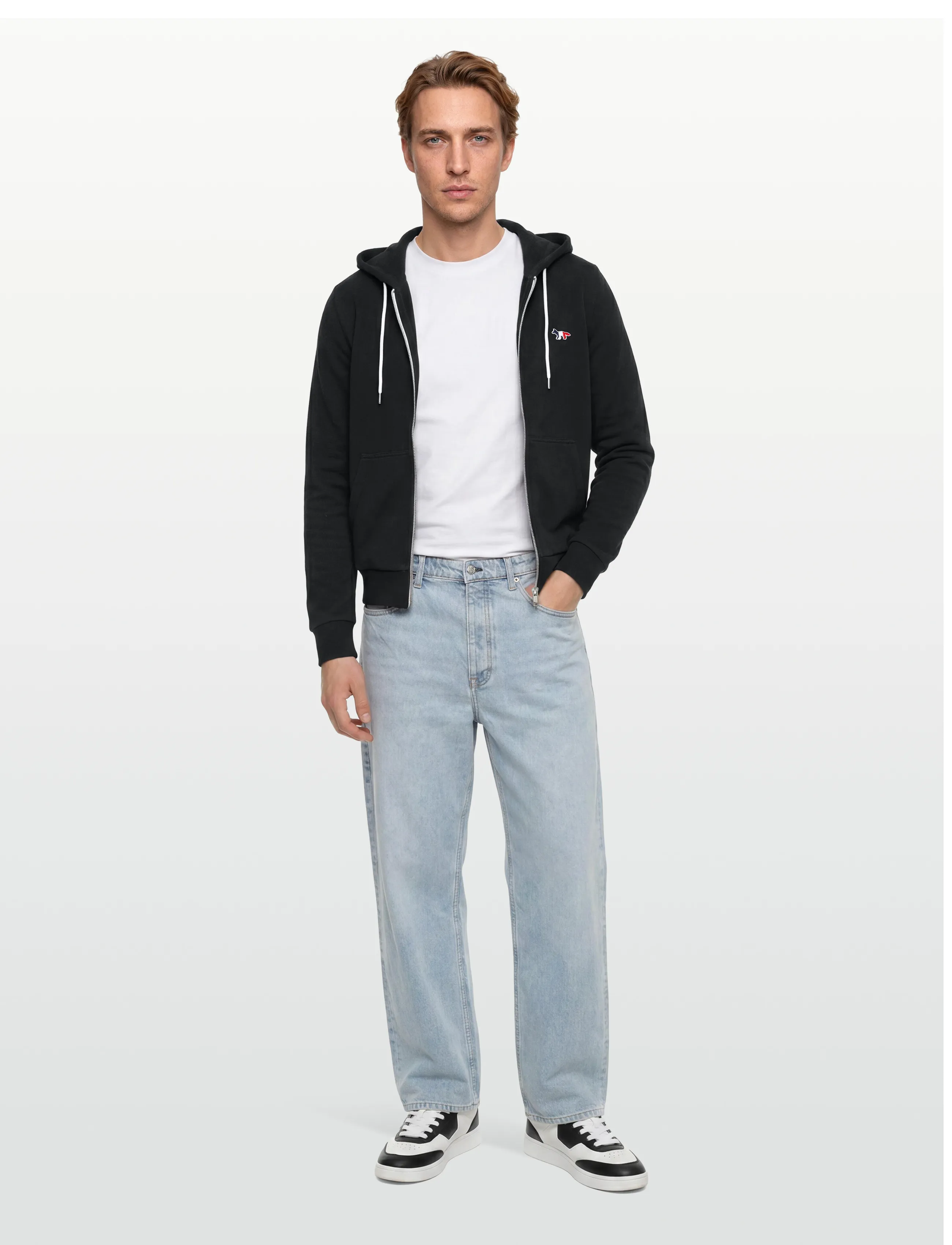 Maison Kitsune - TRICOLOR FOX PATCH ZIP HOODIE - black - 0