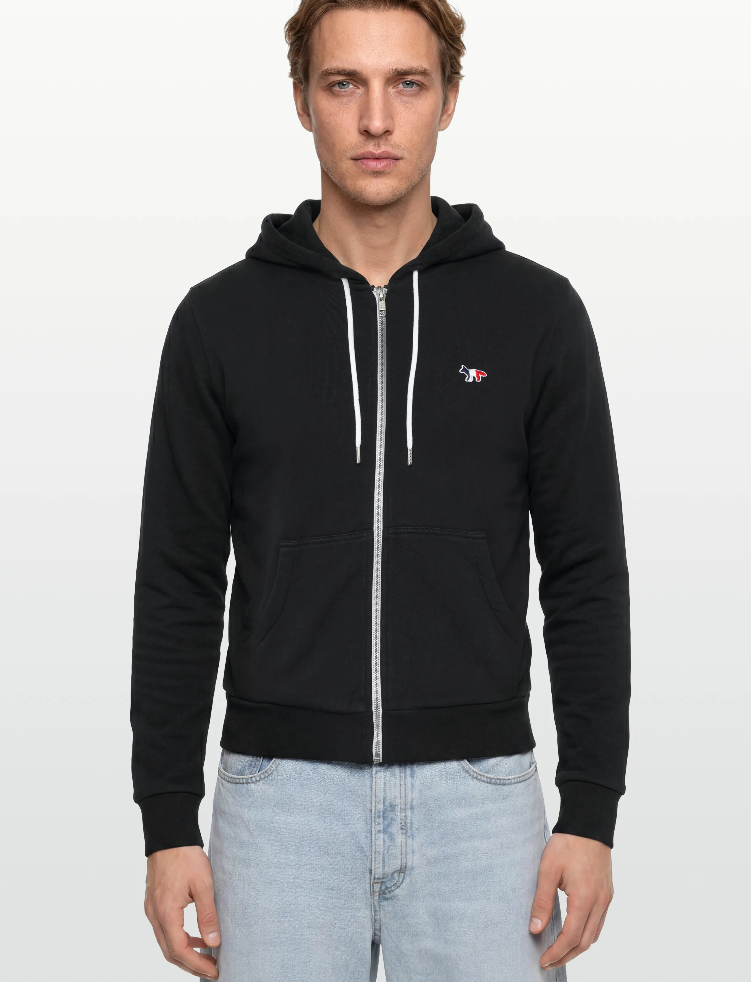 Maison Kitsune - TRICOLOR FOX PATCH ZIP HOODIE - black - 3