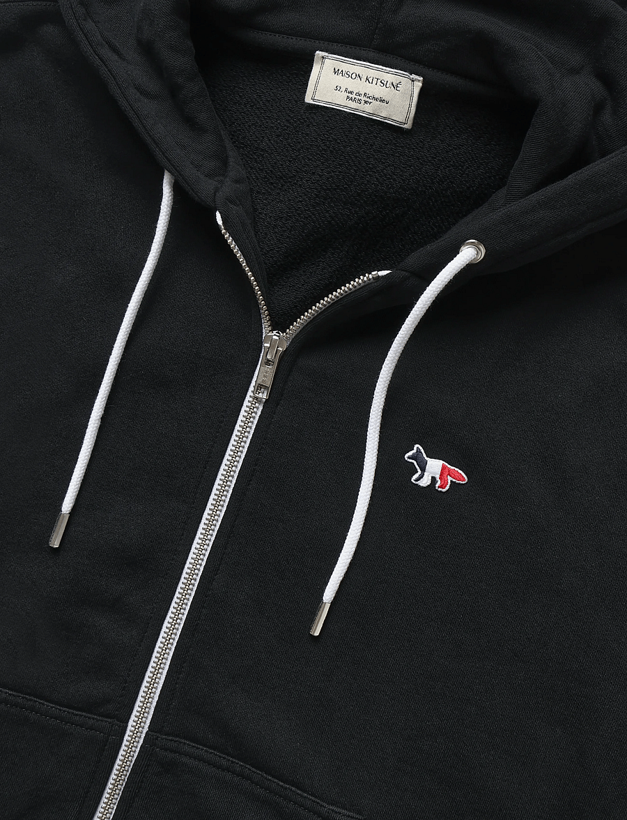 Maison Kitsune - TRICOLOR FOX PATCH ZIP HOODIE - hoodies - black - 5