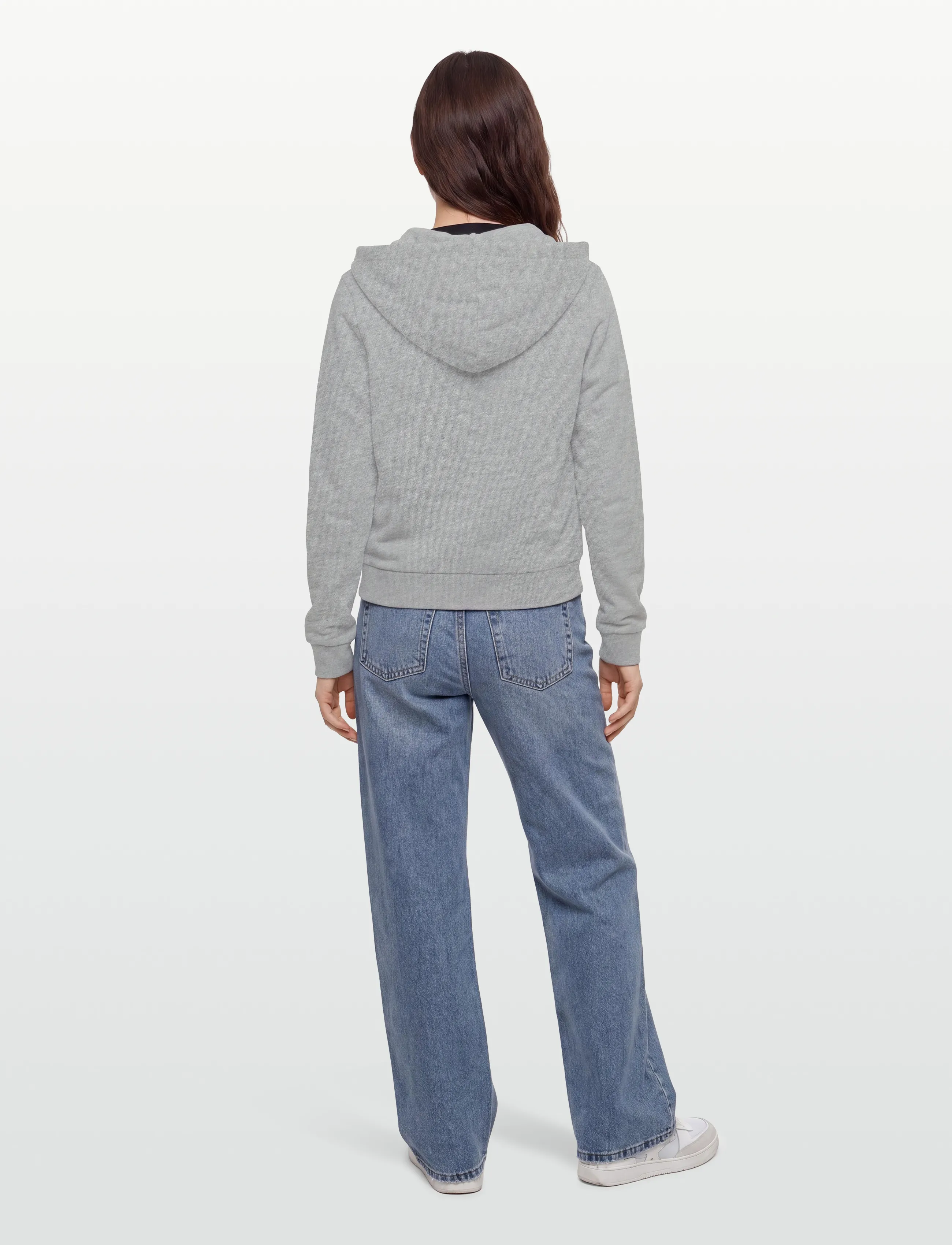 Maison Kitsune - TRICOLOR FOX PATCH ZIP HOODIE - kapuutsiga pusad - grey melange - 4