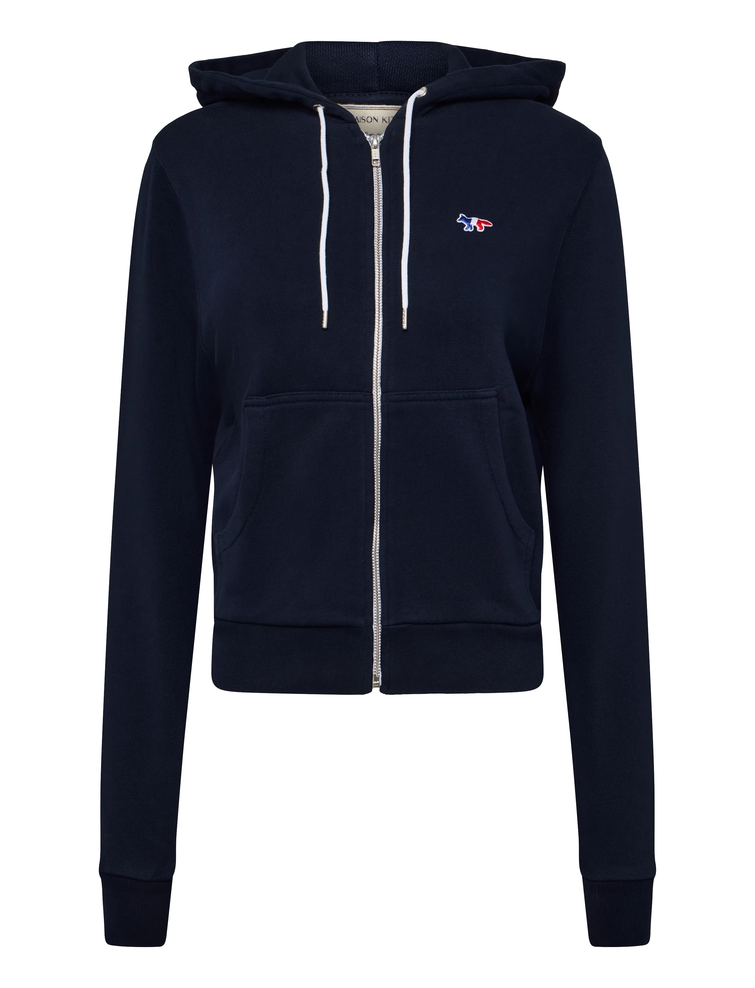 Maison Kitsune TRICOLOR FOX PATCH ZIP HOODIE - Visa allt - NAVY / navy