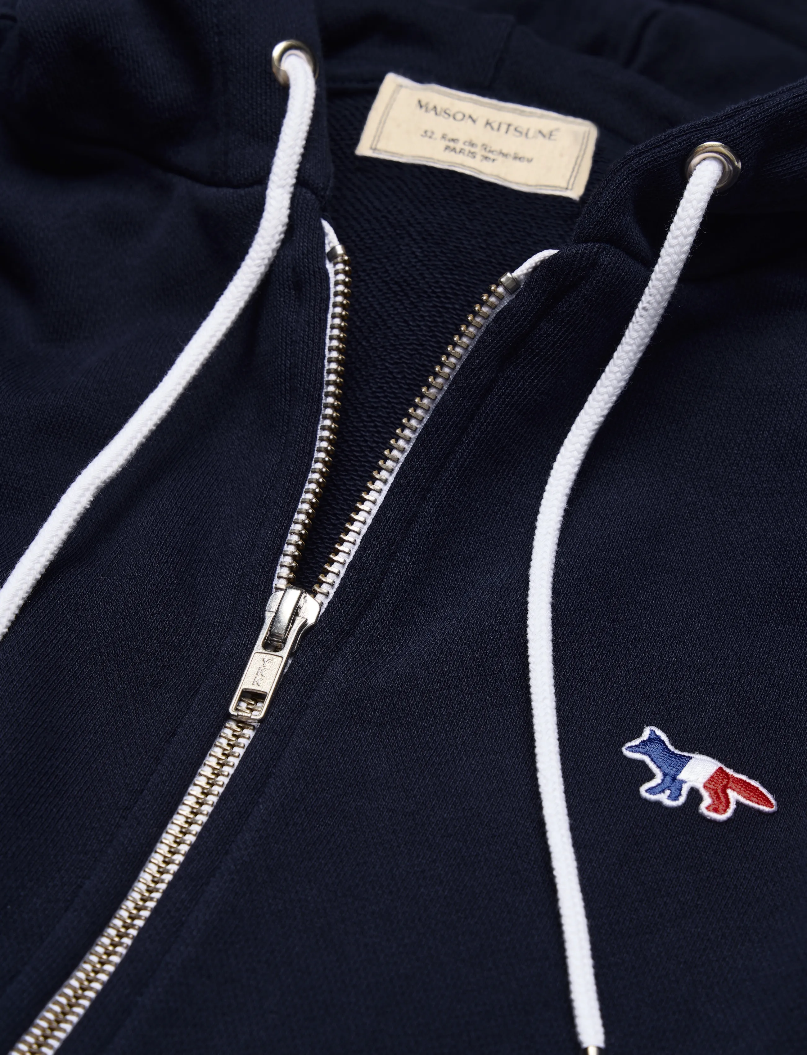 Maison Kitsune - TRICOLOR FOX PATCH ZIP HOODIE - hoodies - navy - 5